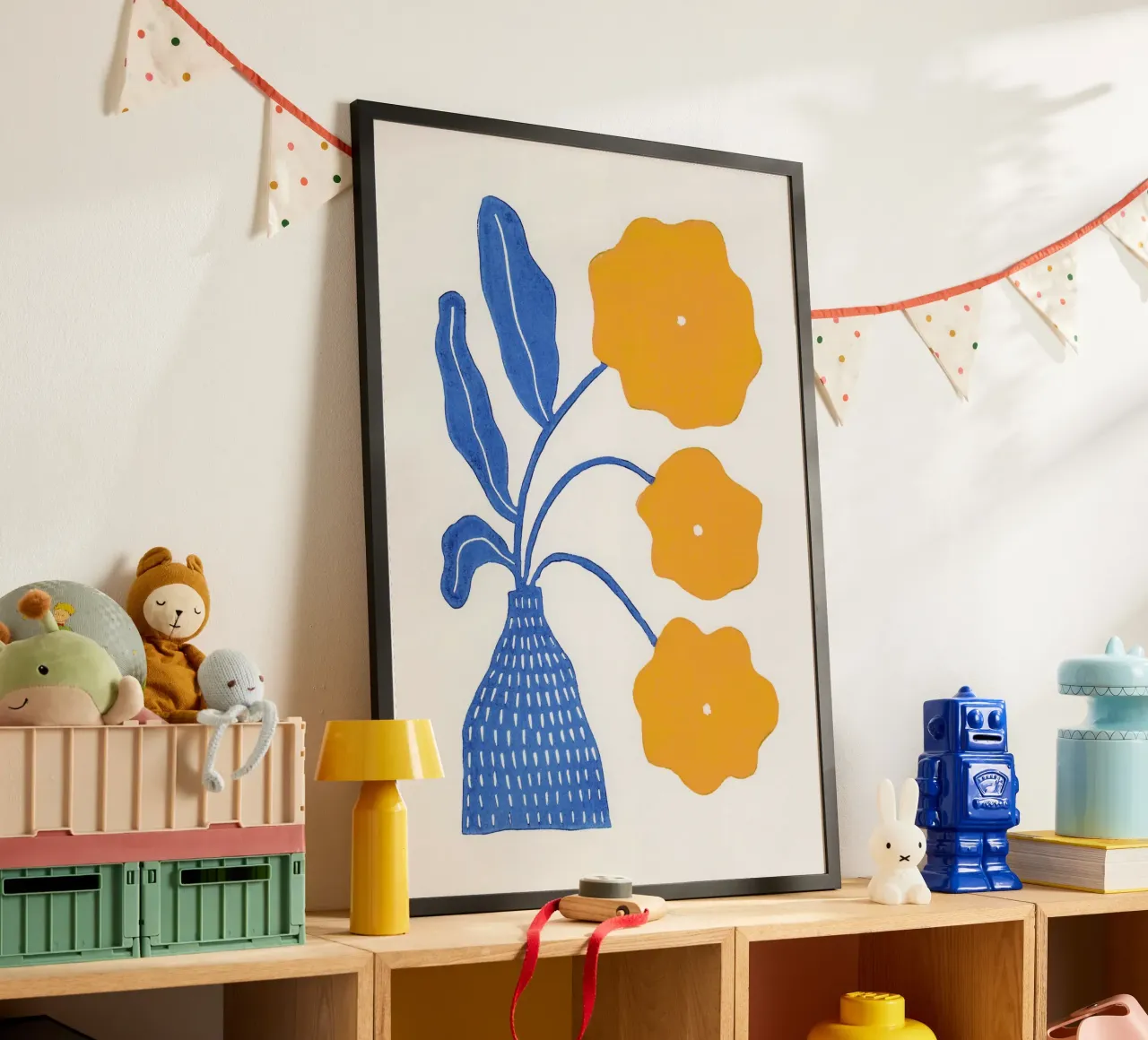 In Full Bloom / Impression sur linoléum bleu et jaune hahnemühle de Alisa Galitsyna