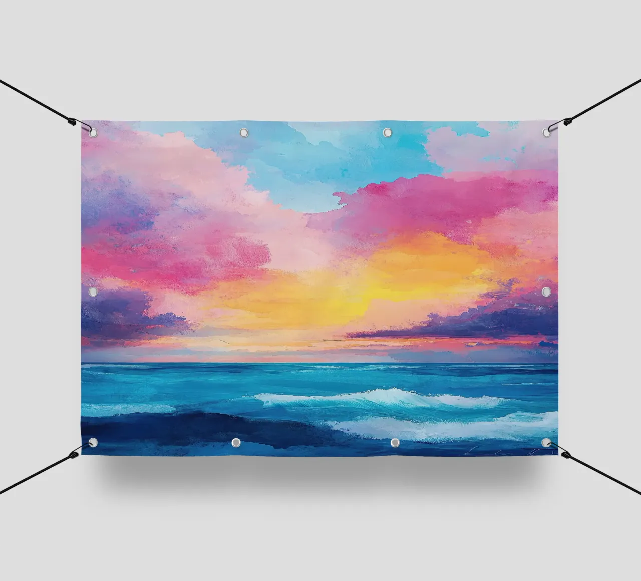 Gioco di colori in riva al mare telo in pvc da Nikis Art Studio
