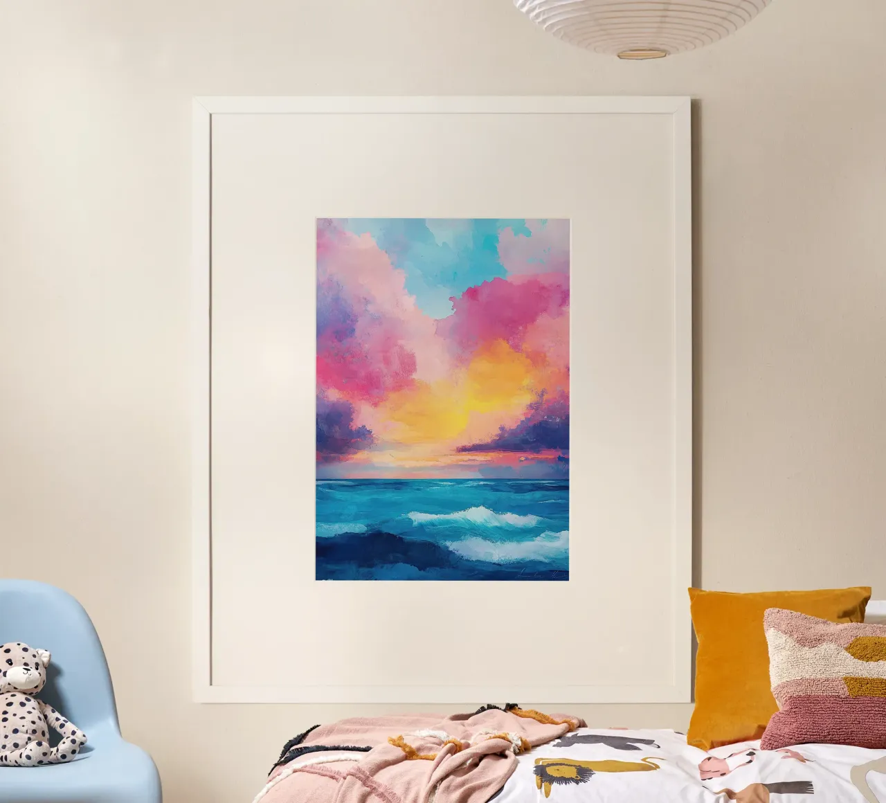 Gioco di colori in riva al mare poster da Nikis Art Studio