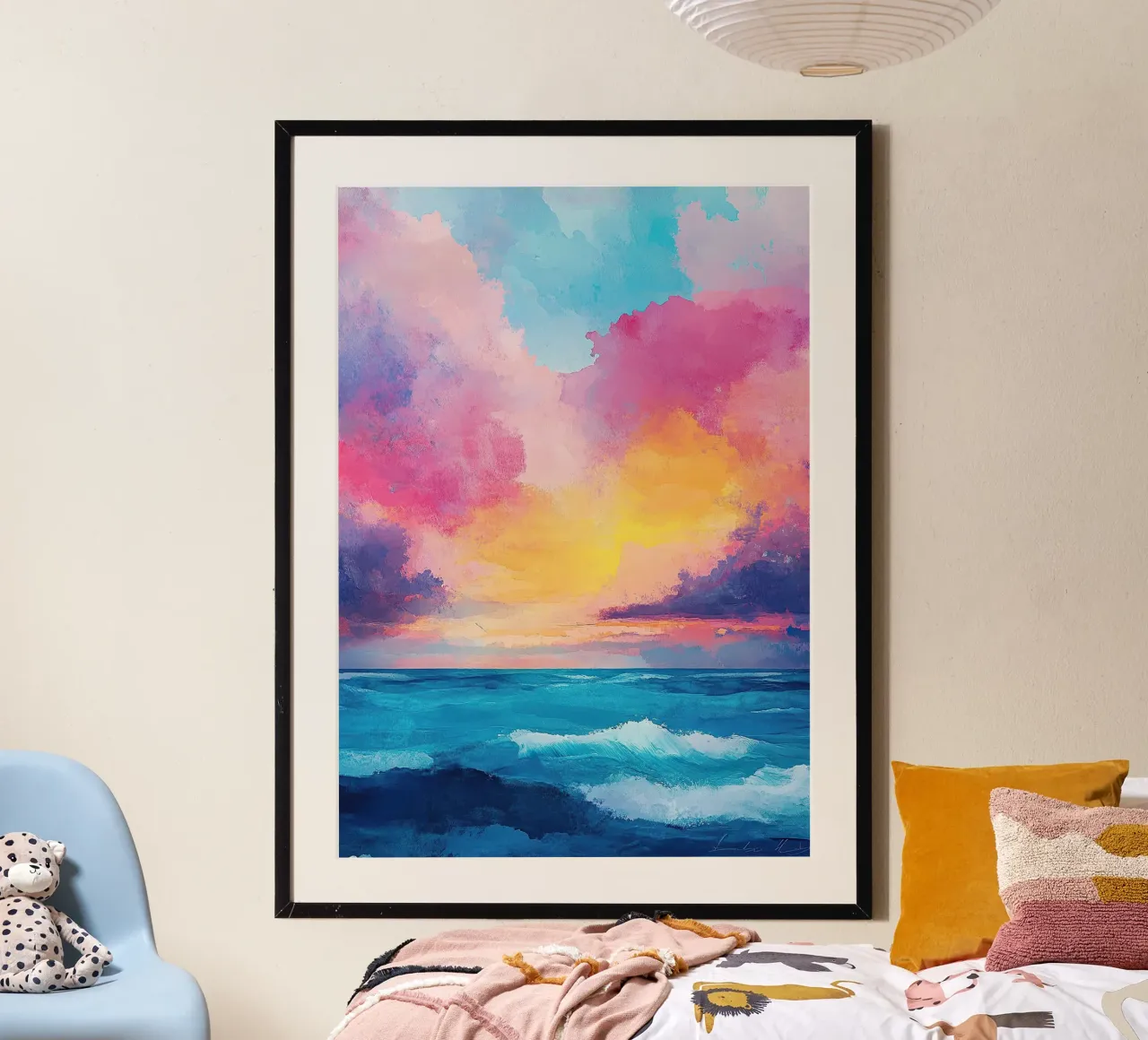 Gioco di colori in riva al mare carta hahnemühle da Nikis Art Studio