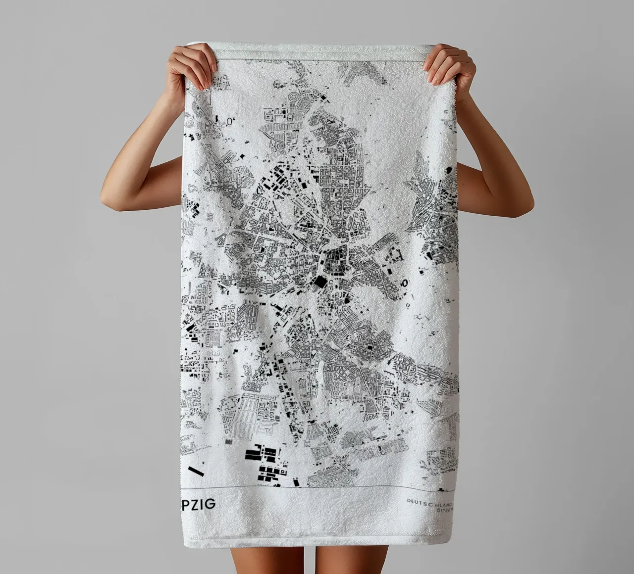 Leipzig badhanddoek van The Cartography Collection