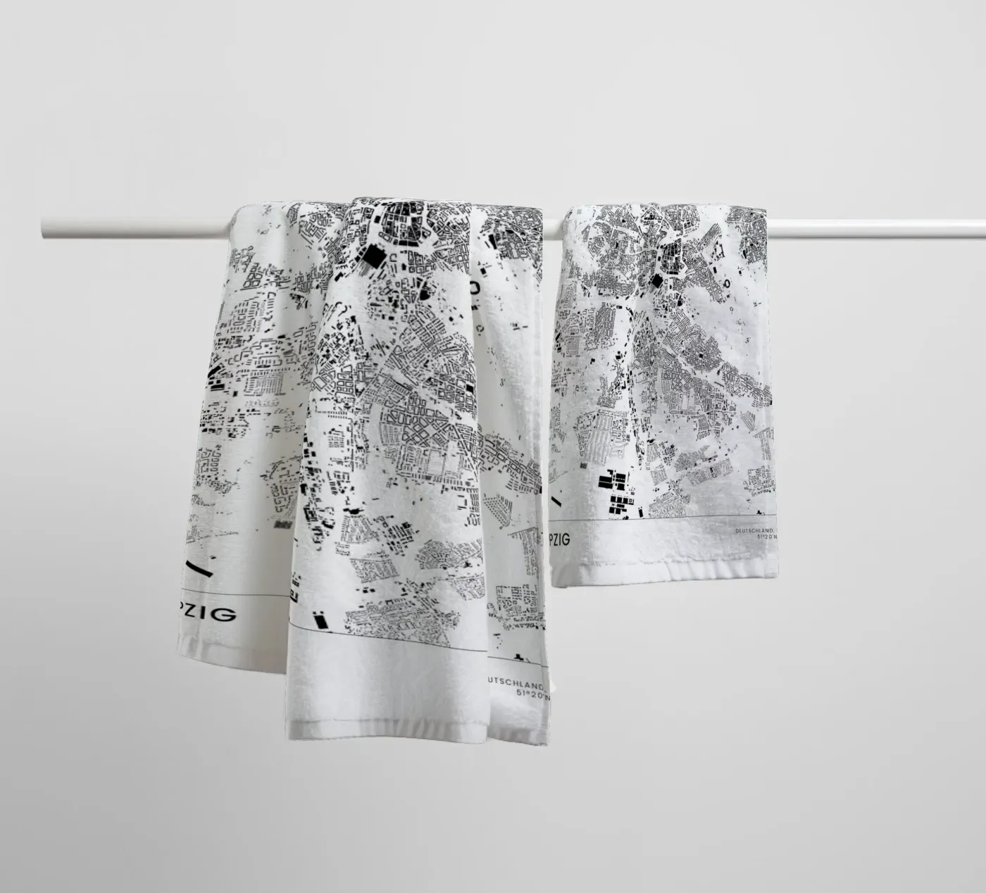 Leipzig badhanddoek van The Cartography Collection