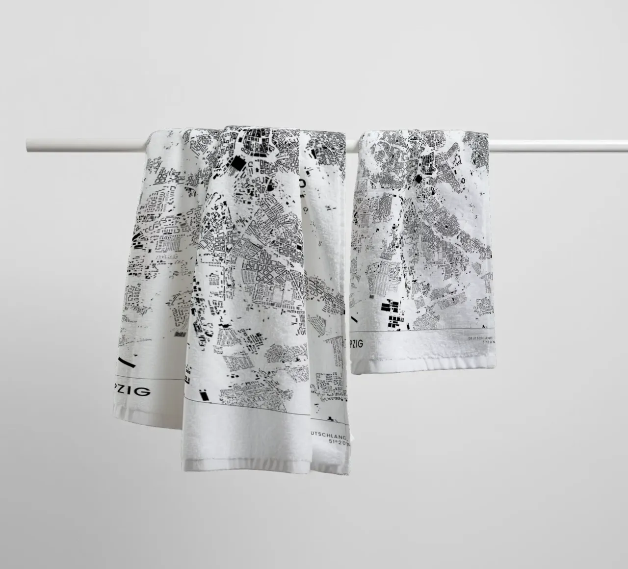 Leipzig badhanddoek van The Cartography Collection