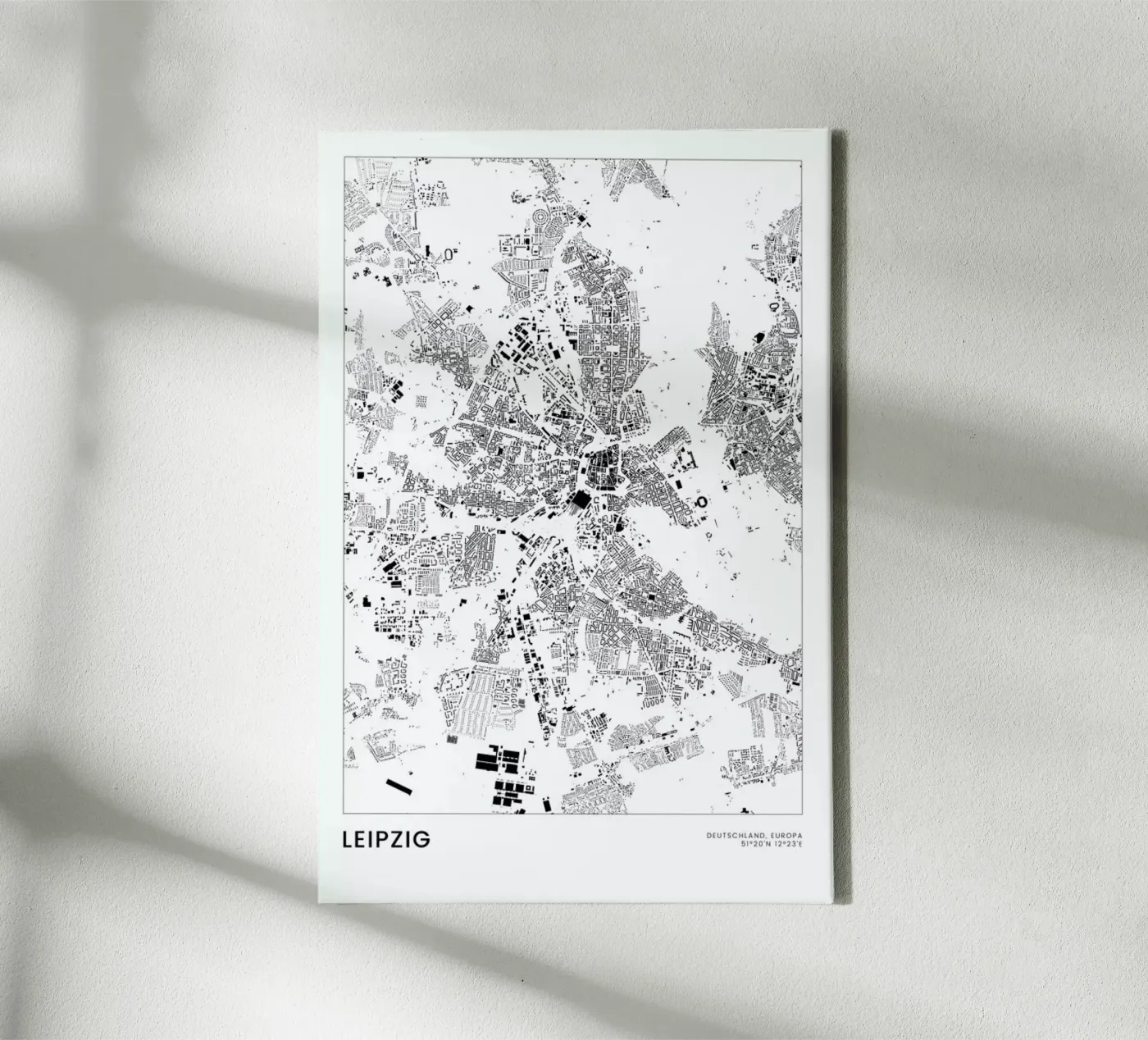 Leipzig canvas van The Cartography Collection