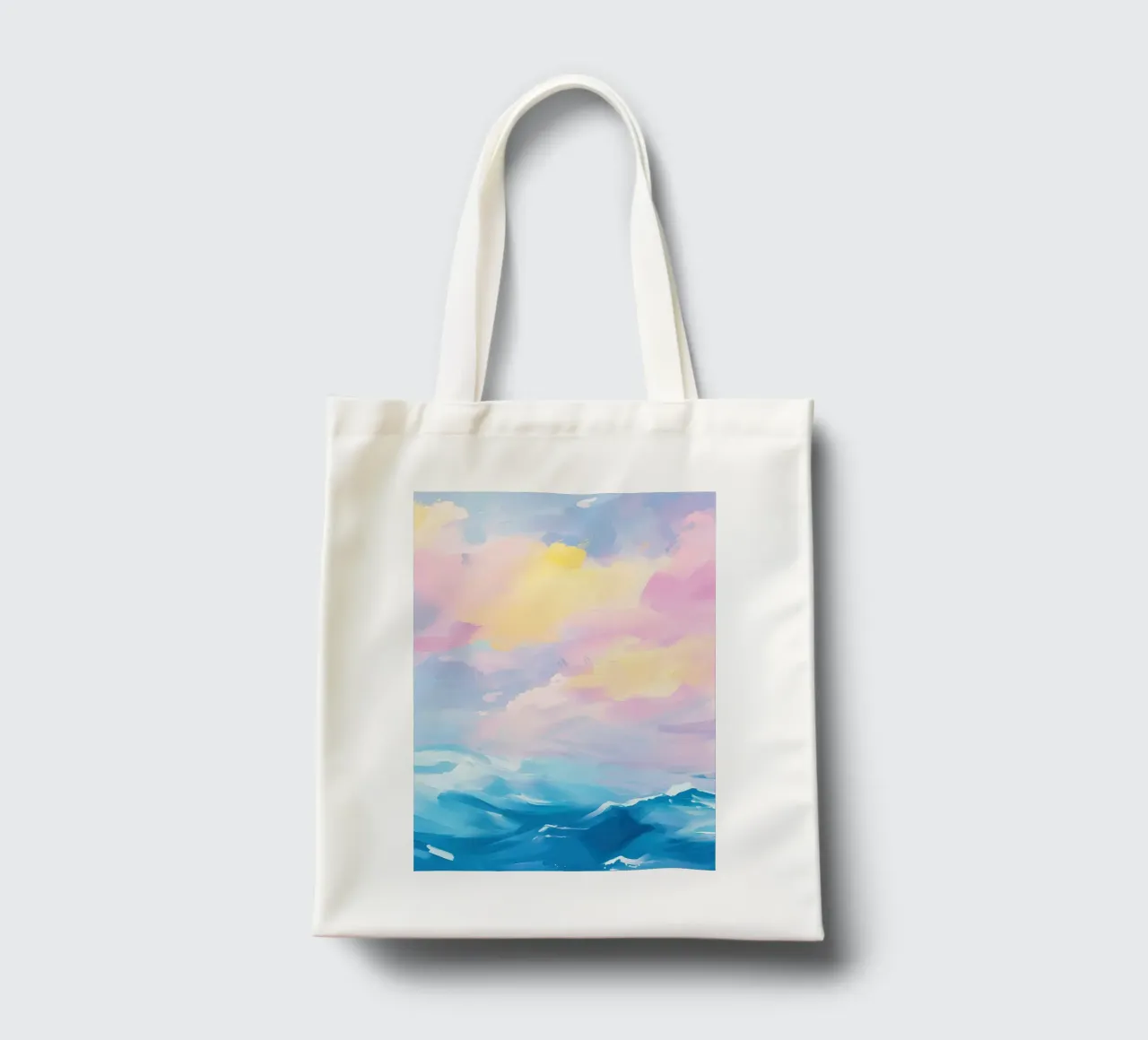 Pace celeste borsa in juta da Nikis Art Studio