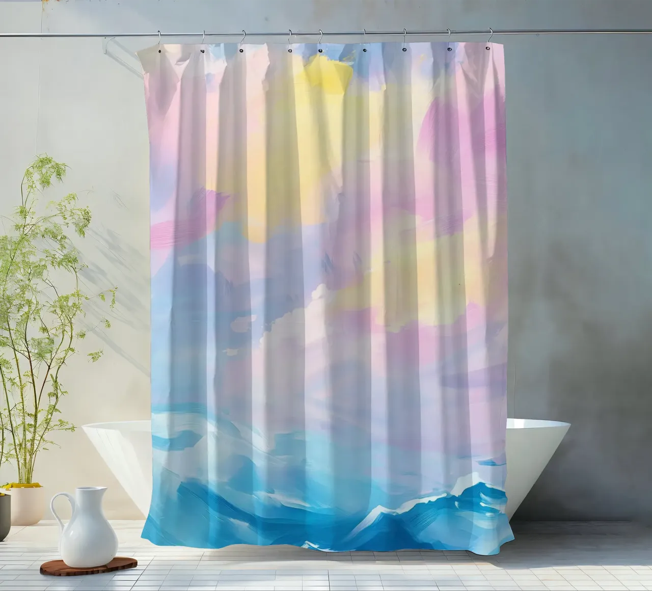 Pace celeste tenda da doccia da Nikis Art Studio