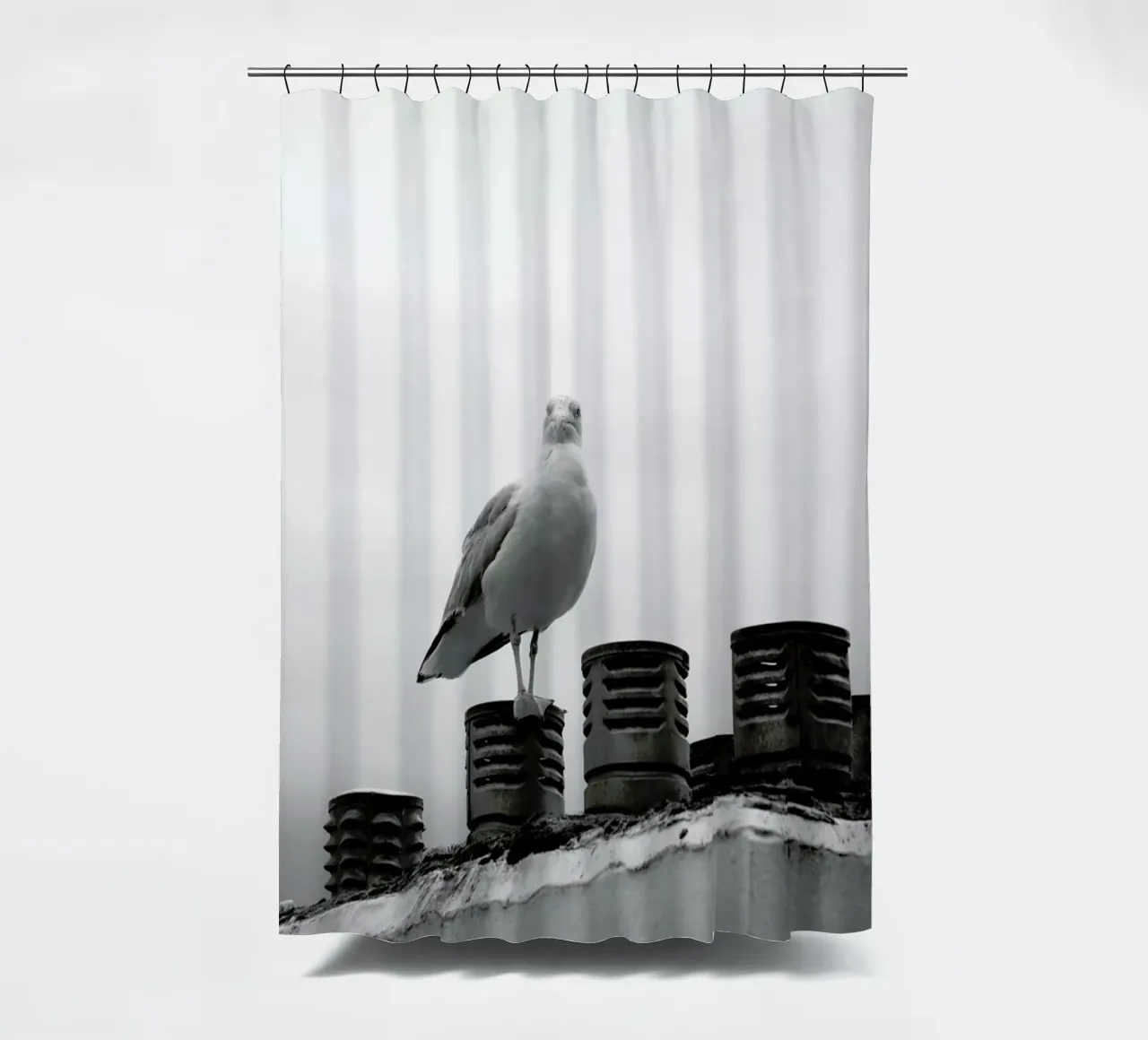 Who are you looking at shower curtain by Nur Mut