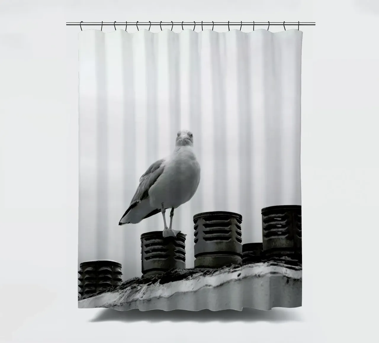 Who are you looking at shower curtain by Nur Mut