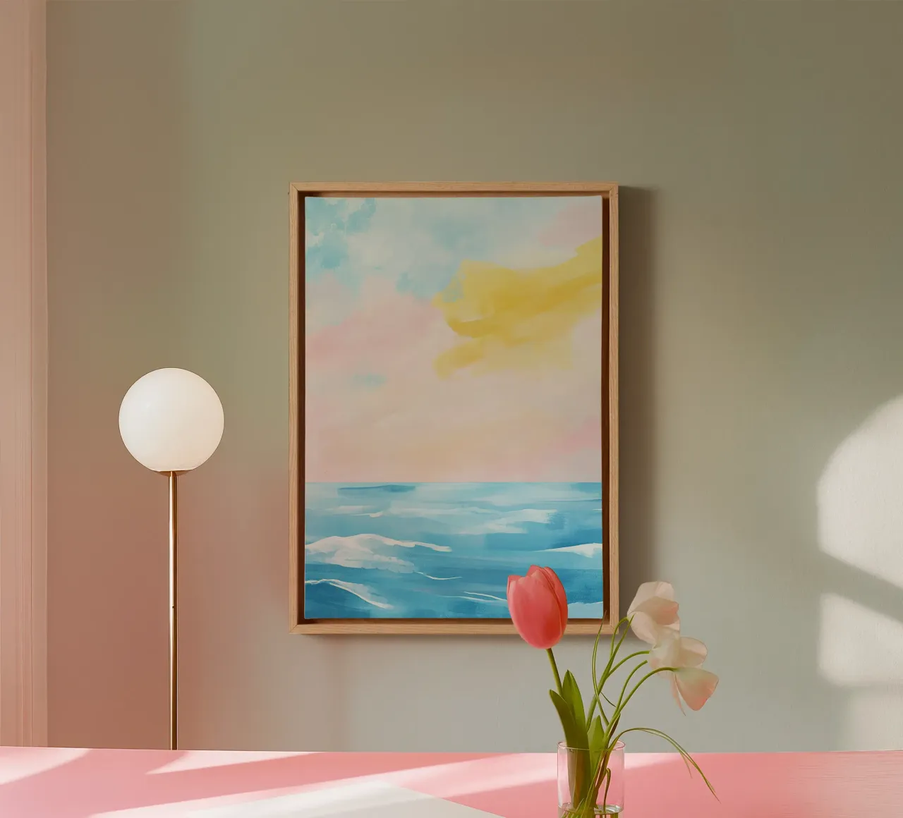 Pace ad acquerello tela con Cornice a cassetta da Nikis Art Studio