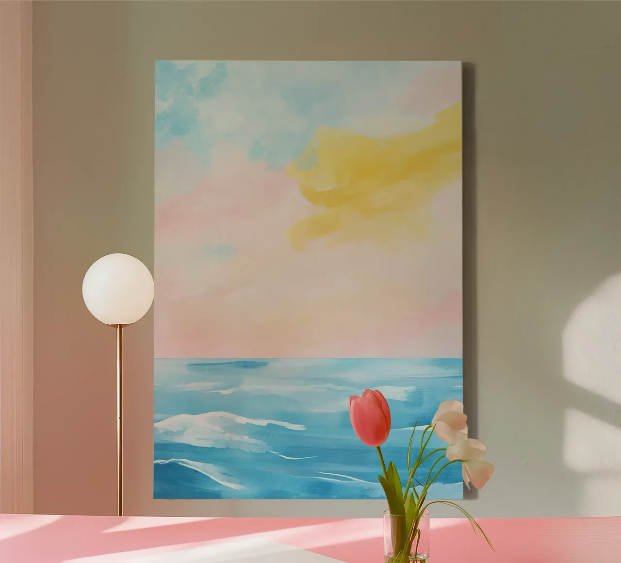 Pace ad acquerello tela con Cornice a cassetta da Nikis Art Studio