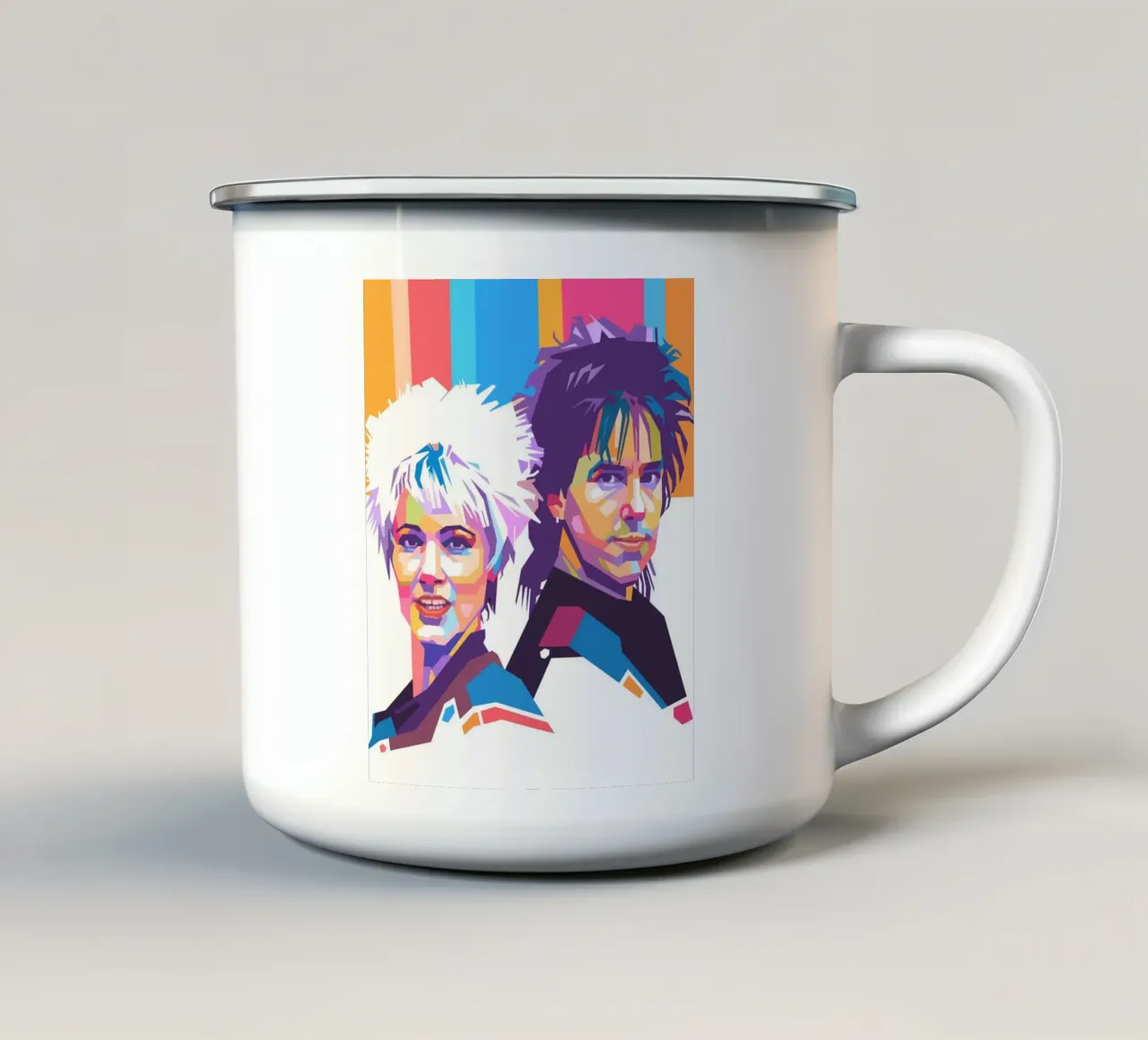 Ritratto pop art di Roxette tazza in smalto da Hantamrata