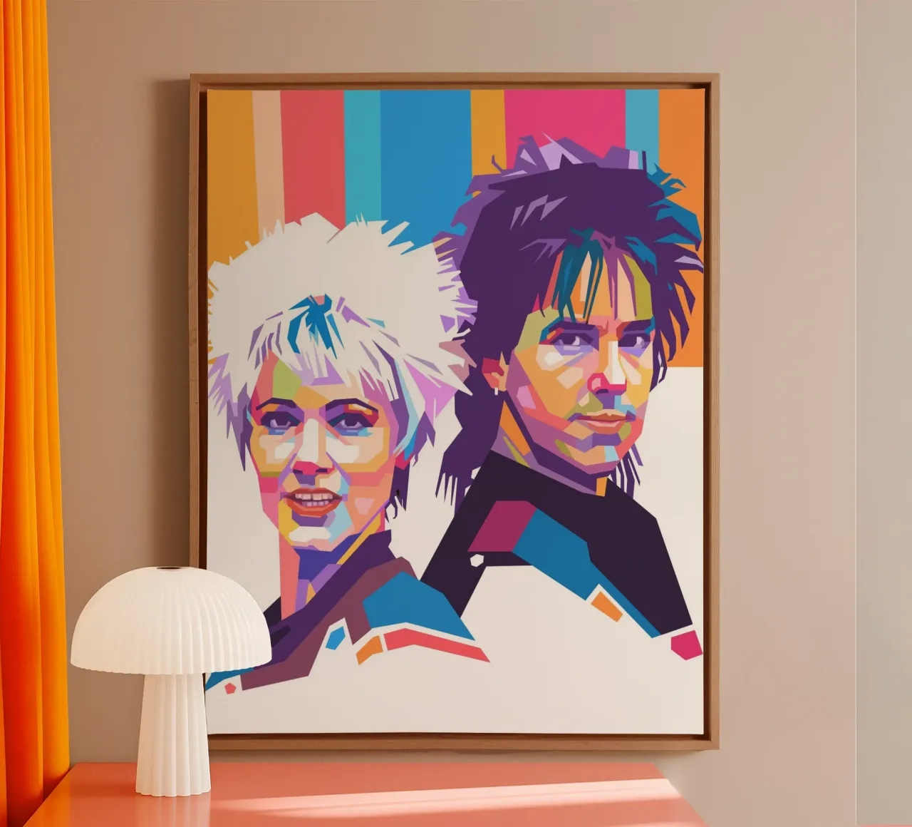 Ritratto pop art di Roxette tela con Cornice a cassetta da Hantamrata