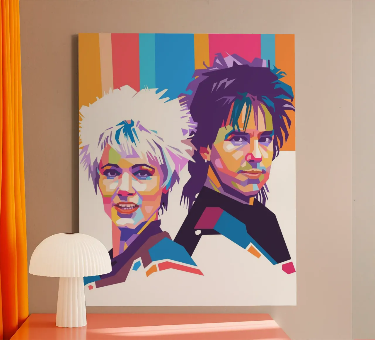 Ritratto pop art di Roxette tela con Cornice a cassetta da Hantamrata