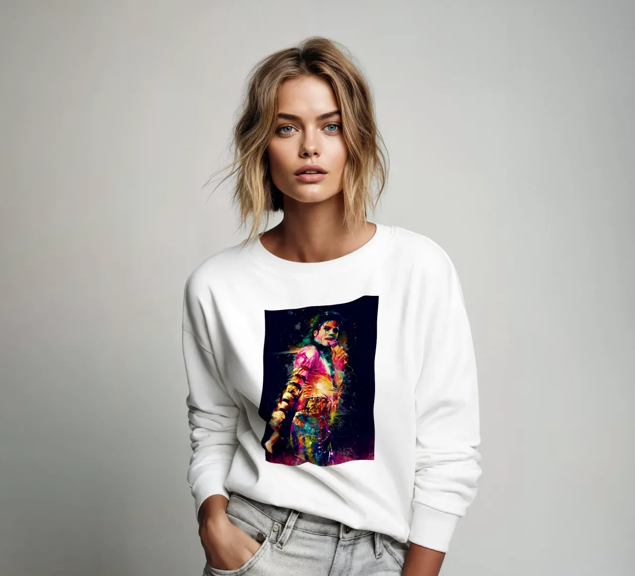 Michael Jackson, ritratto pop art colorato felpa da Hantamrata