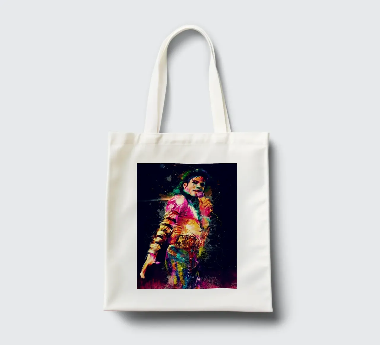 Michael Jackson, ritratto pop art colorato borsa in juta da Hantamrata