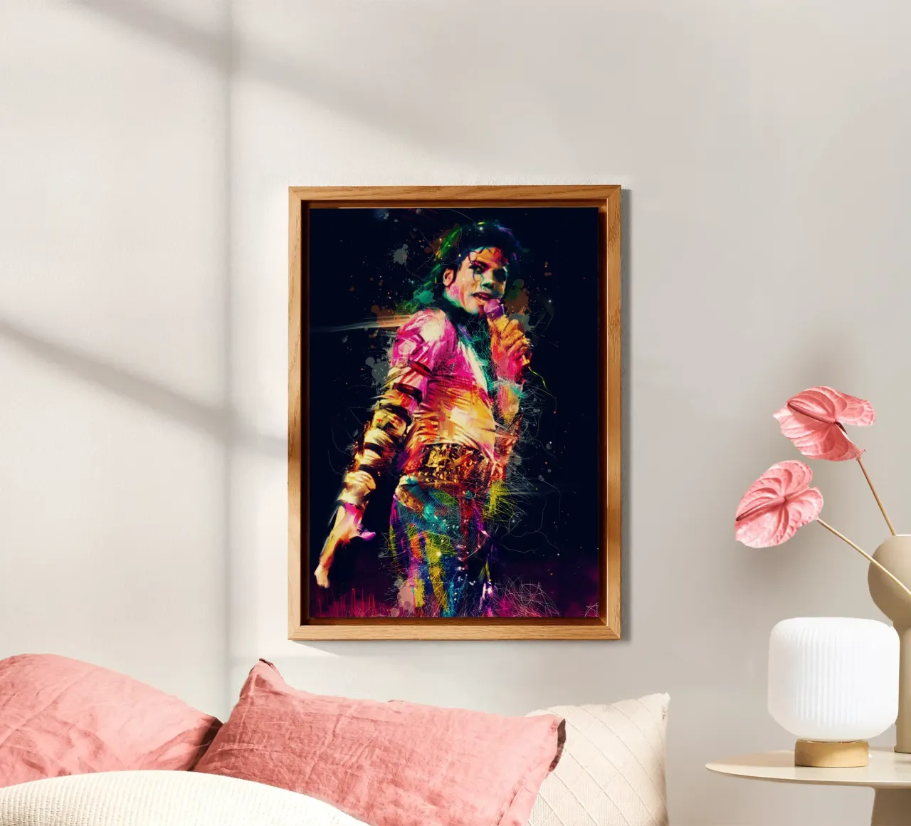 Michael Jackson, ritratto pop art colorato alluminio dibond da Hantamrata