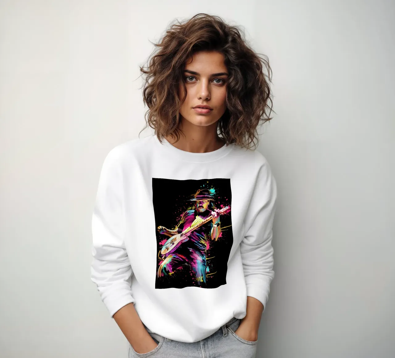 Carlos Santana astratto colorato pop art felpa da Hantamrata