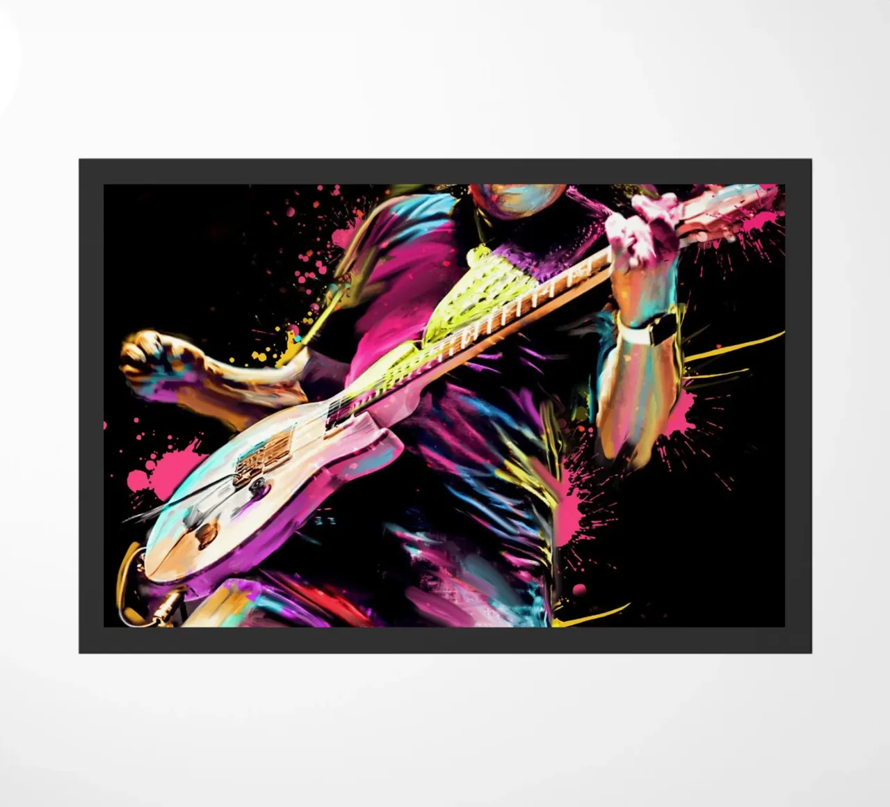 Carlos Santana astratto colorato pop art zerbino da Hantamrata