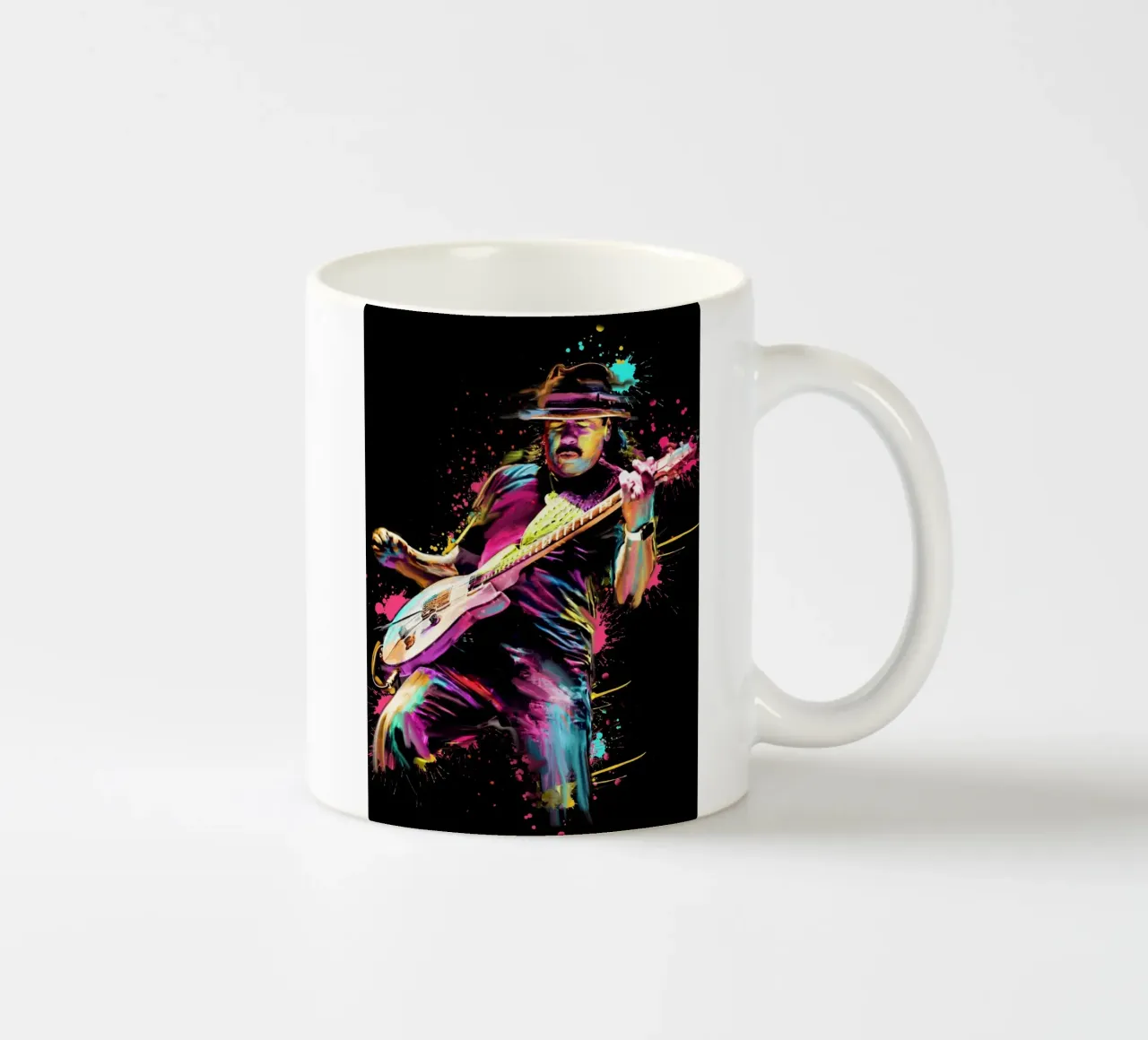 Carlos Santana astratto colorato pop art tazza in ceramica da Hantamrata