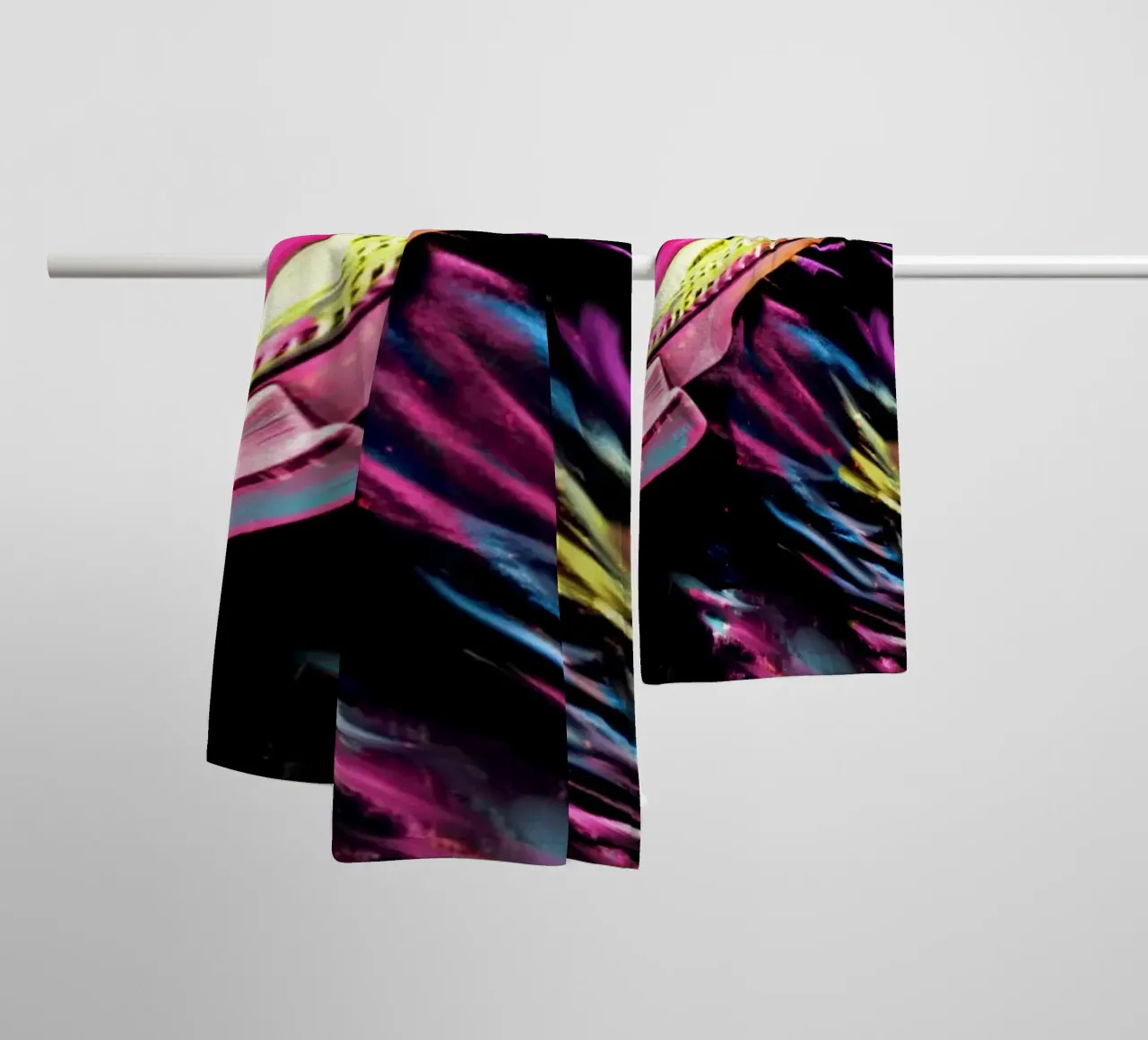 Carlos Santana abstract colorful pop art towel by Hantamrata