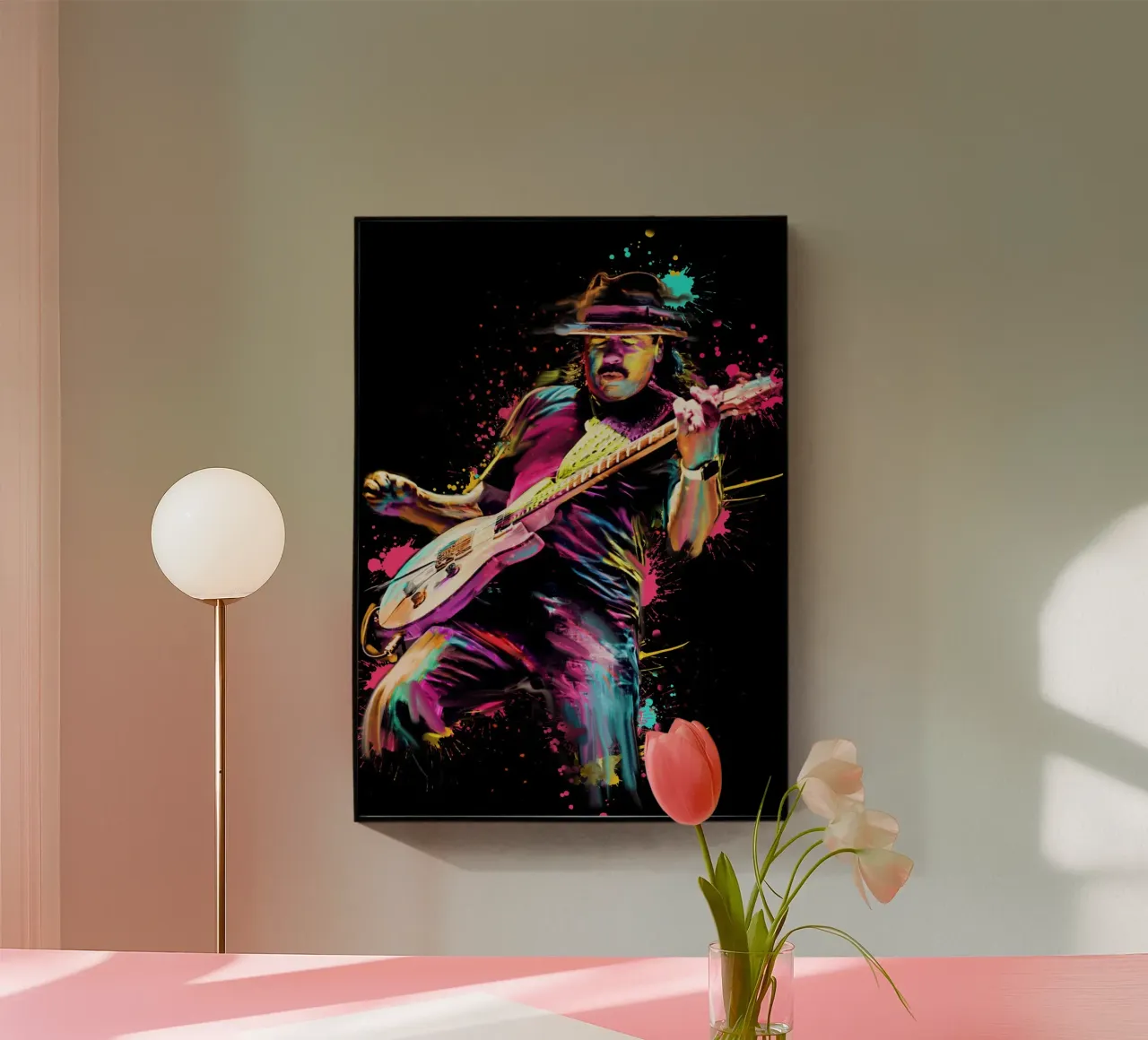 Carlos Santana astratto colorato pop art plexiglass da Hantamrata