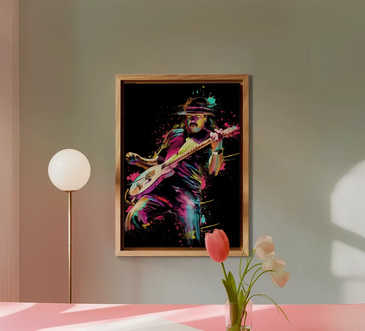 Carlos Santana astratto colorato pop art alluminio dibond da Hantamrata
