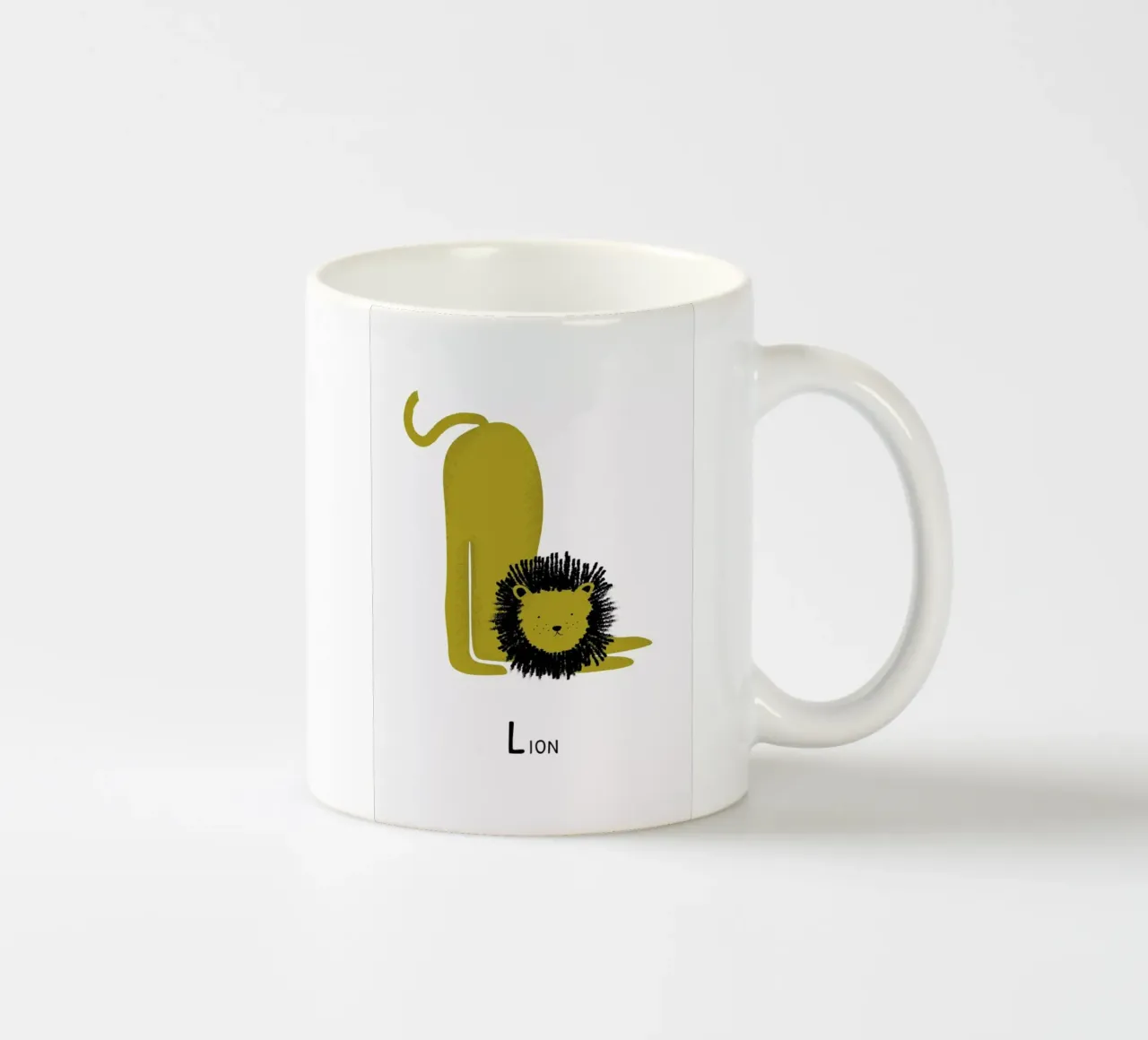 L for Lion tazza in ceramica da Little Flourishes