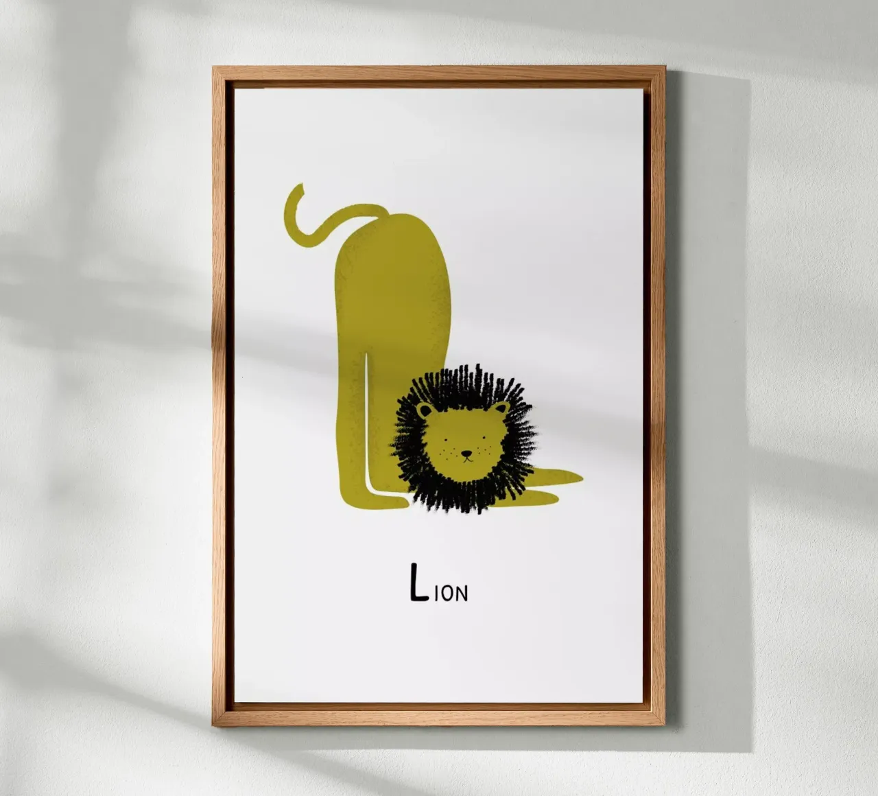L for Lion tela con Cornice a cassetta da Little Flourishes