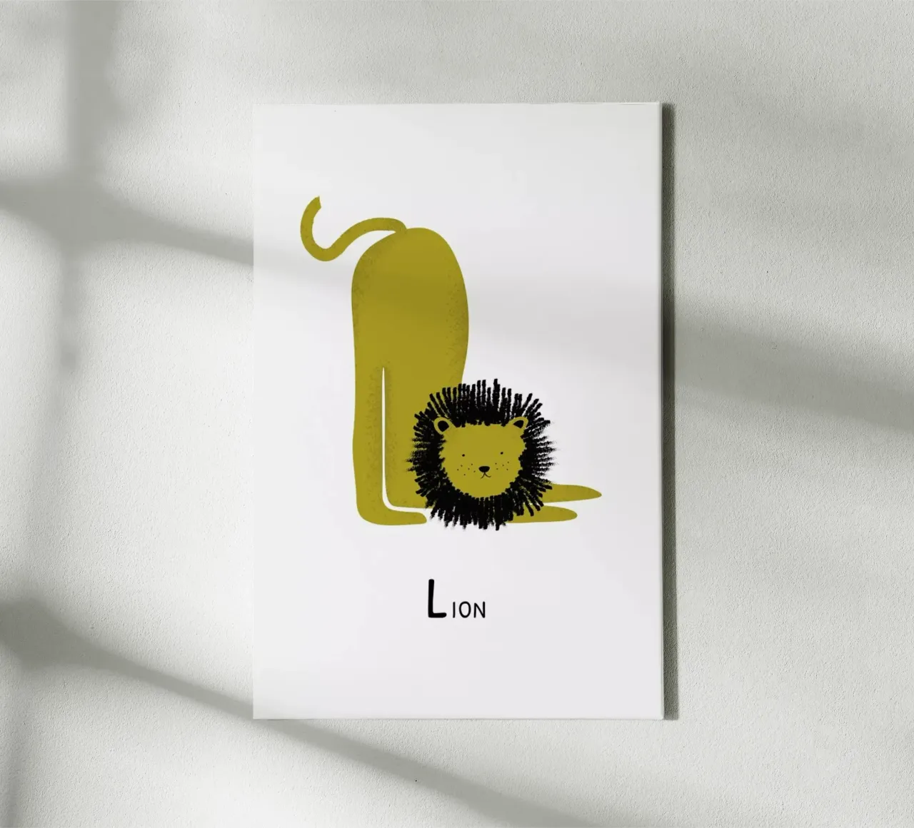 L for Lion tela con Cornice a cassetta da Little Flourishes