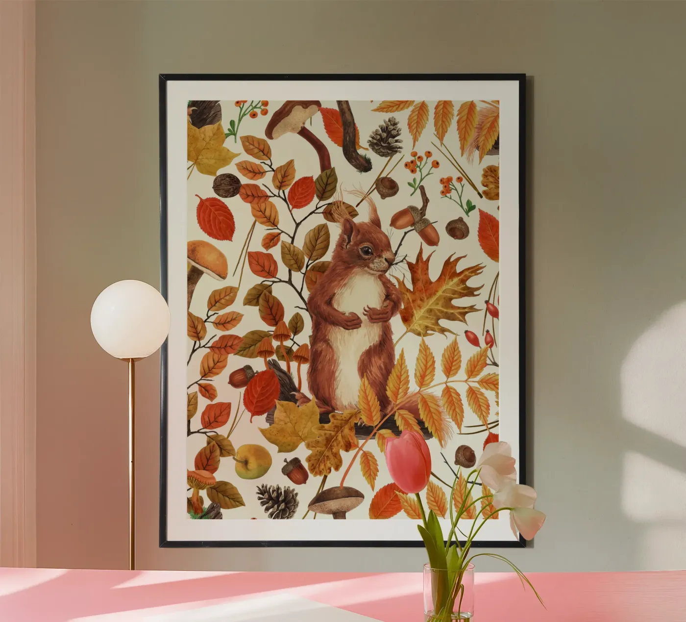 Herfst-eekhoorns poster van Painted animals