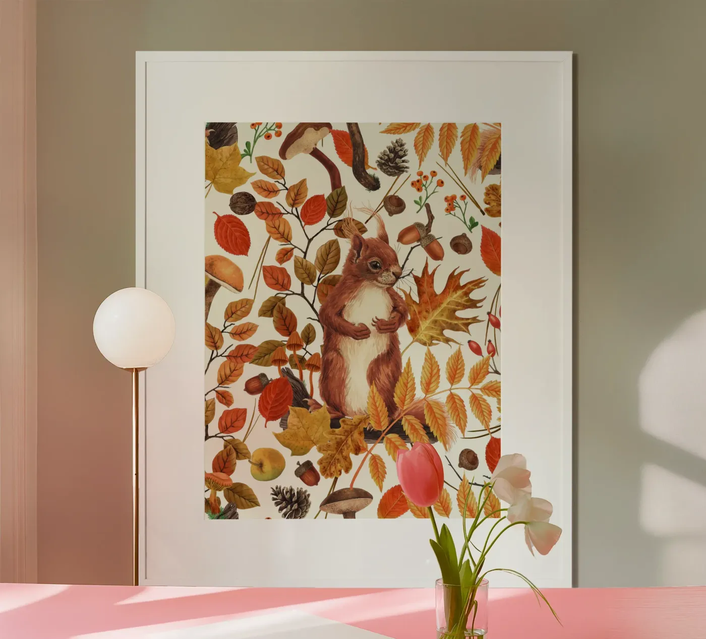 Herfst-eekhoorns poster van Painted animals