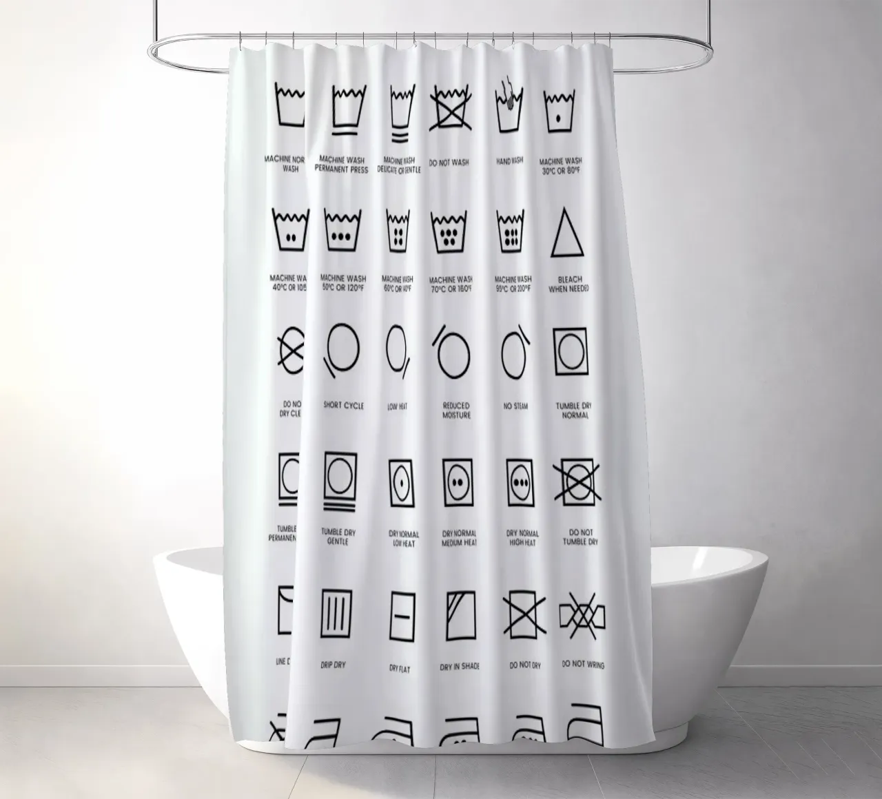 Laundry shower curtain by daylight design studio