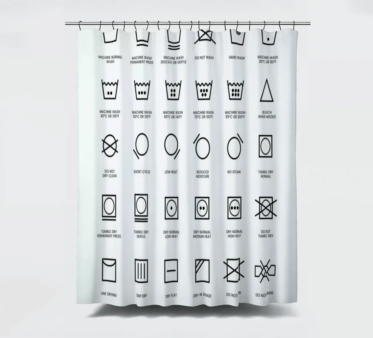Laundry shower curtain by daylight design studio