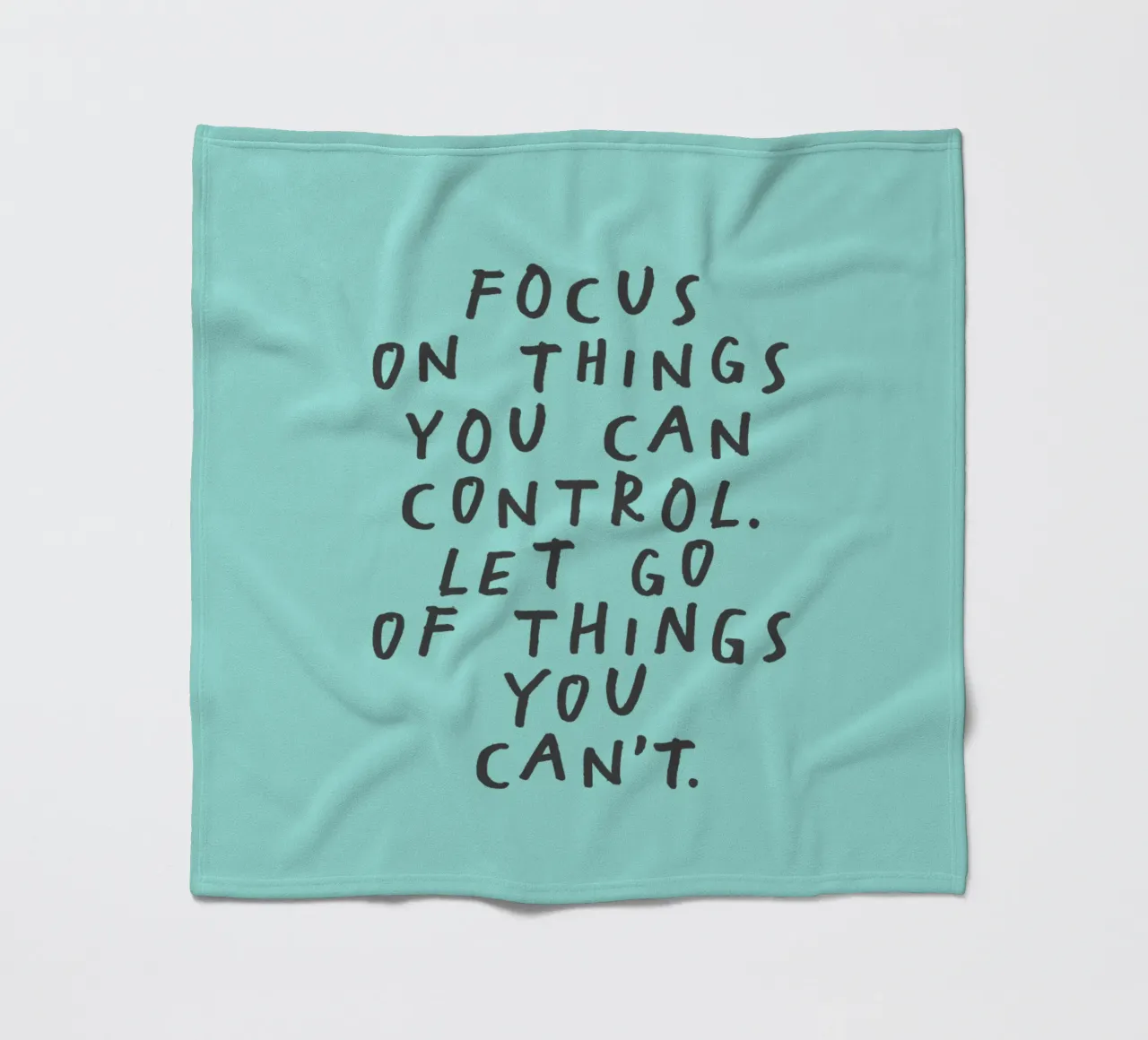 Focus on Things You Can Control Mindfulness Typography Print fleece blanket by THE MOTIVATED TYPE