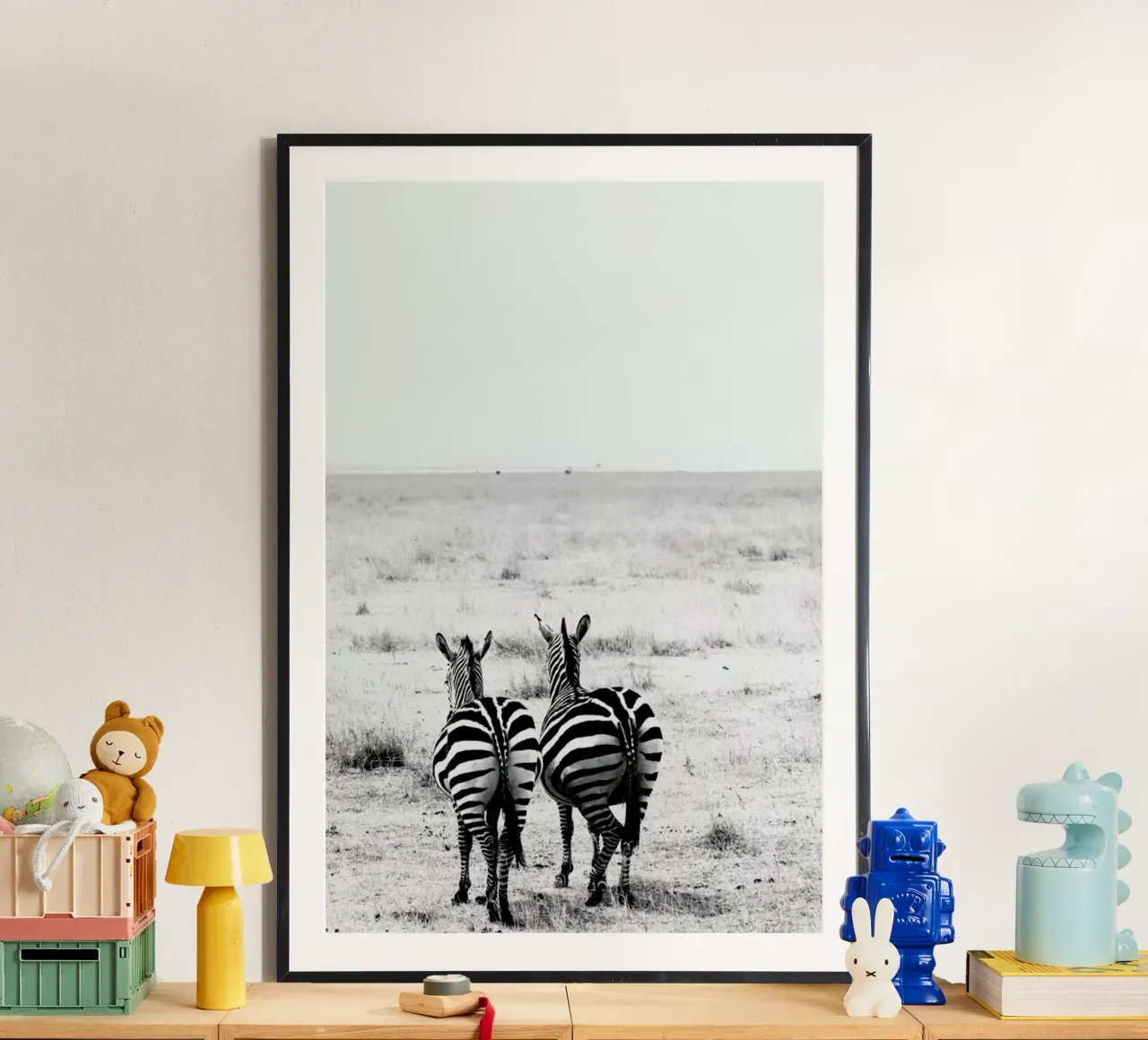 Double Stripes poster con telaio in legno da Natural Kingdom