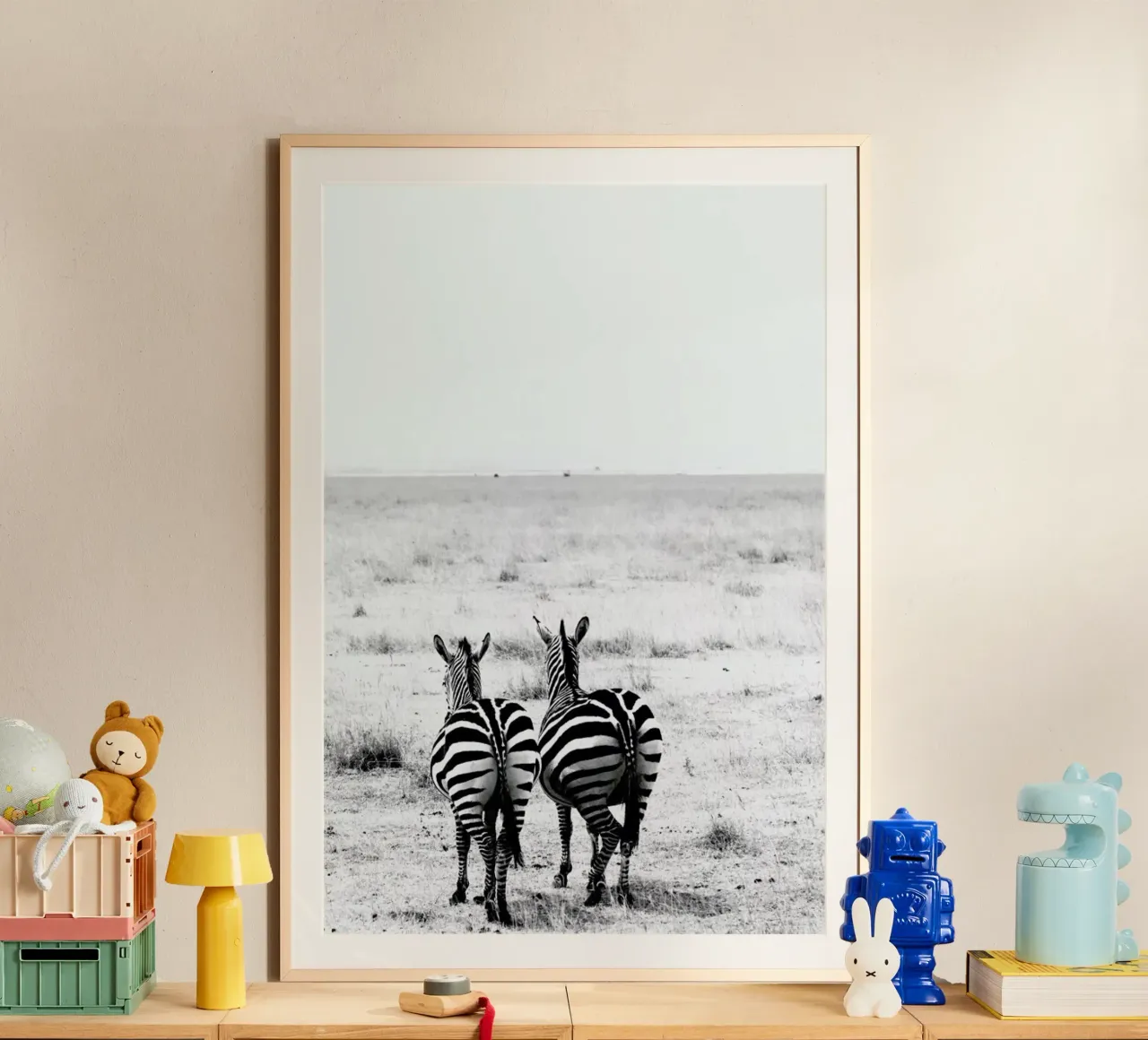 Double Stripes poster con telaio in legno da Natural Kingdom