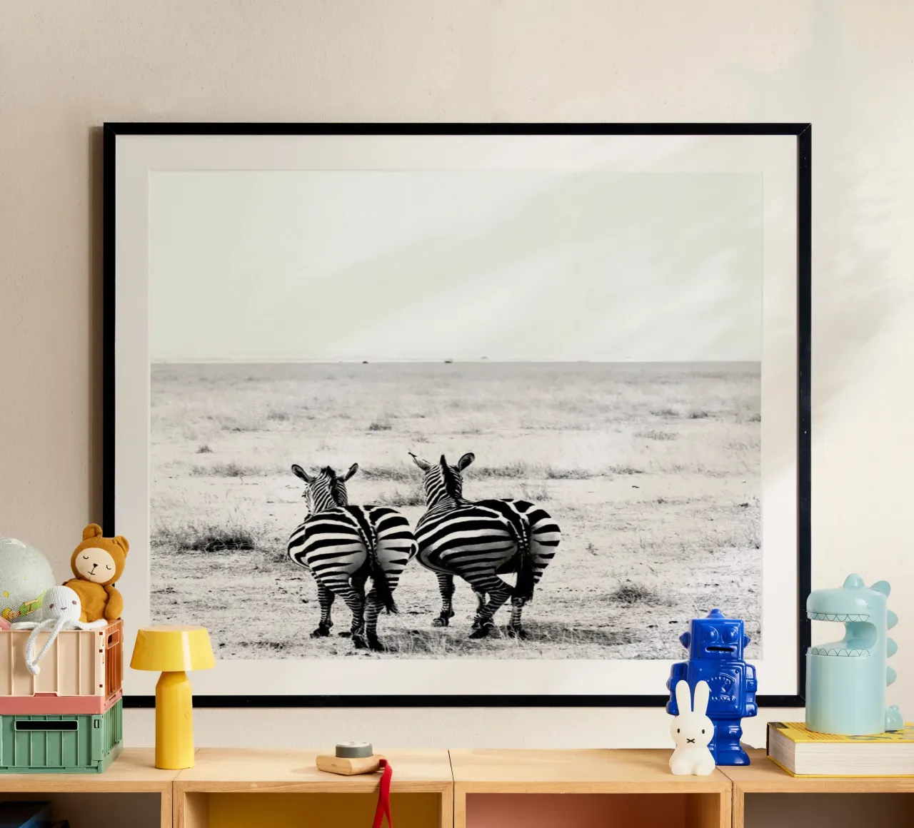 Double Stripes poster con telaio in legno da Natural Kingdom