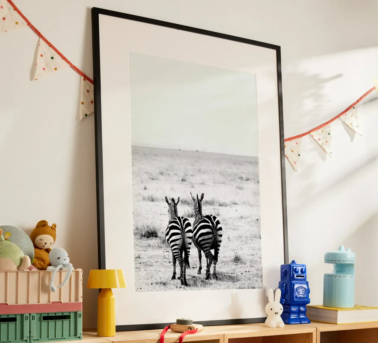 Double Stripes poster con telaio in legno da Natural Kingdom