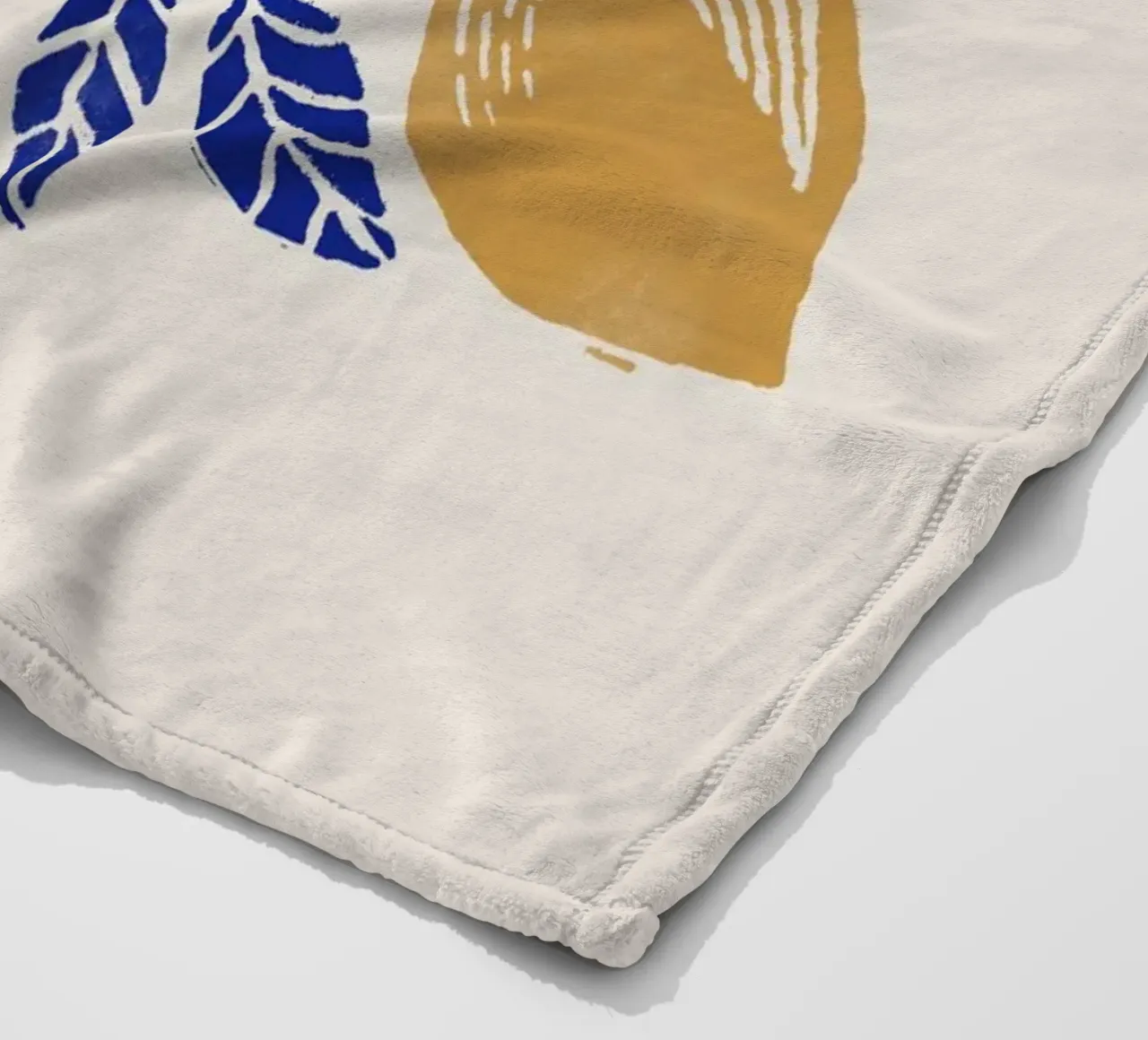 Le Citron – Botanical Lemon Art Print in Lino Cut Style fleece blanket by showmemars
