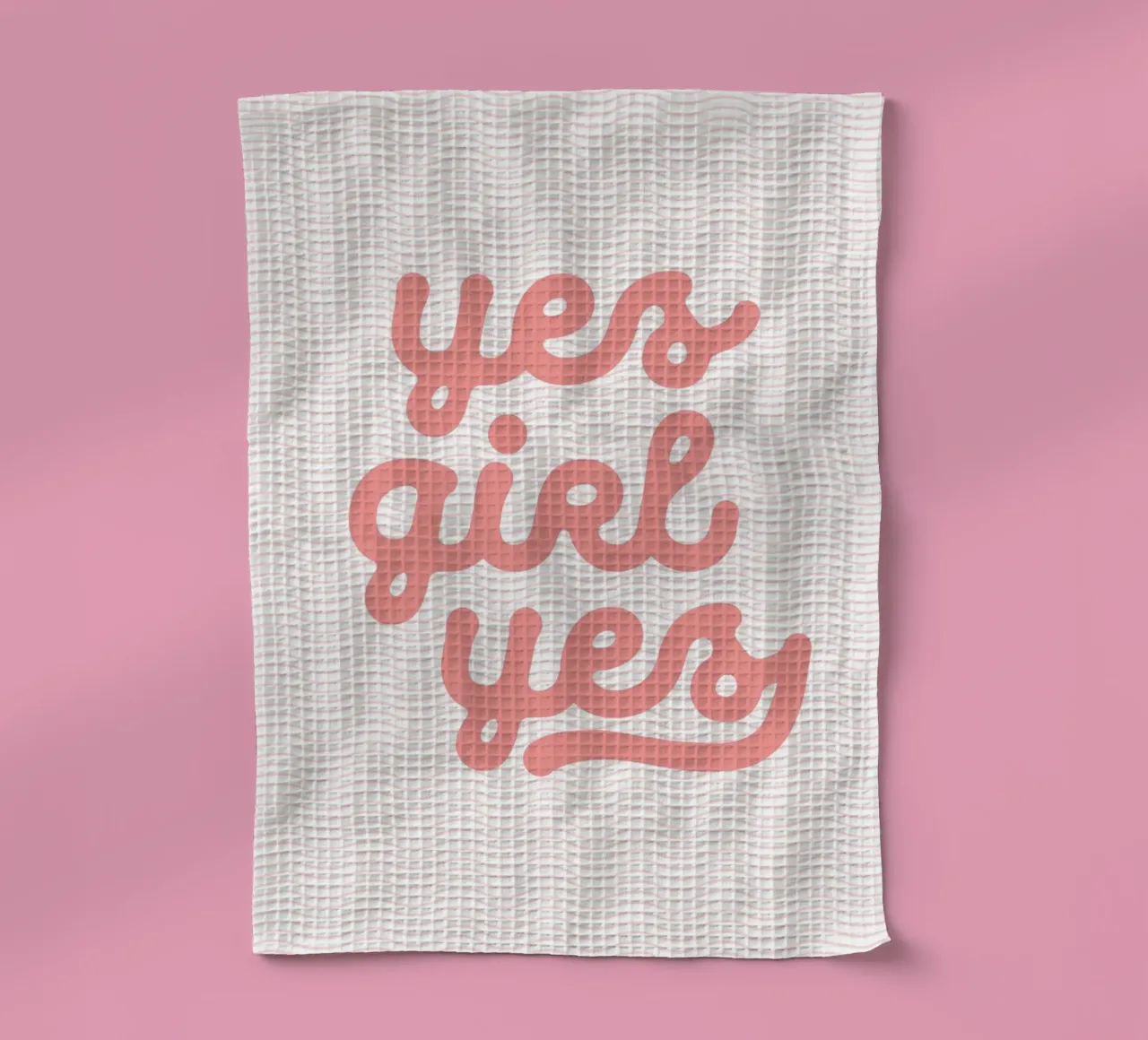 Yes Girl Yes Empowering Typografie Design Geschirrtuch von THE MOTIVATED TYPE