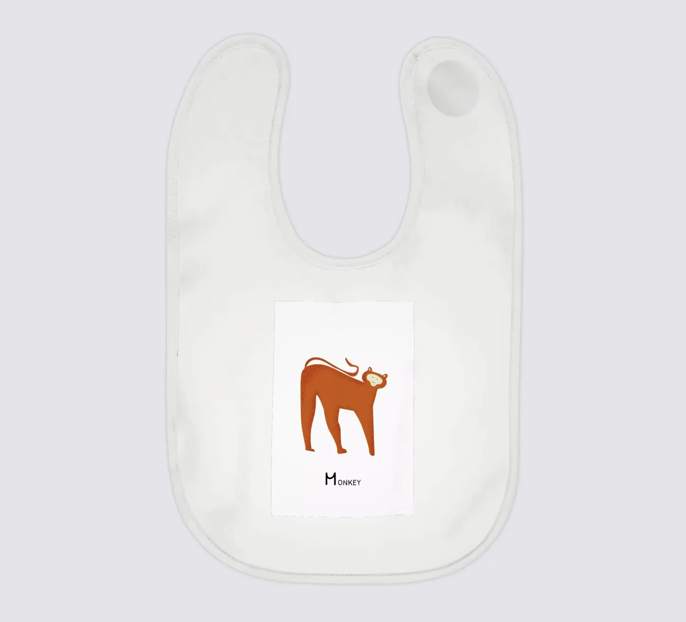 M for Monkey baby bib by Little Flourishes