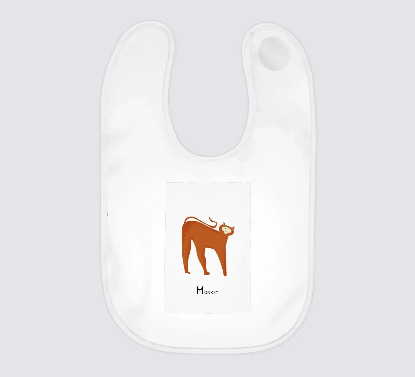 M for Monkey baby bib by Little Flourishes