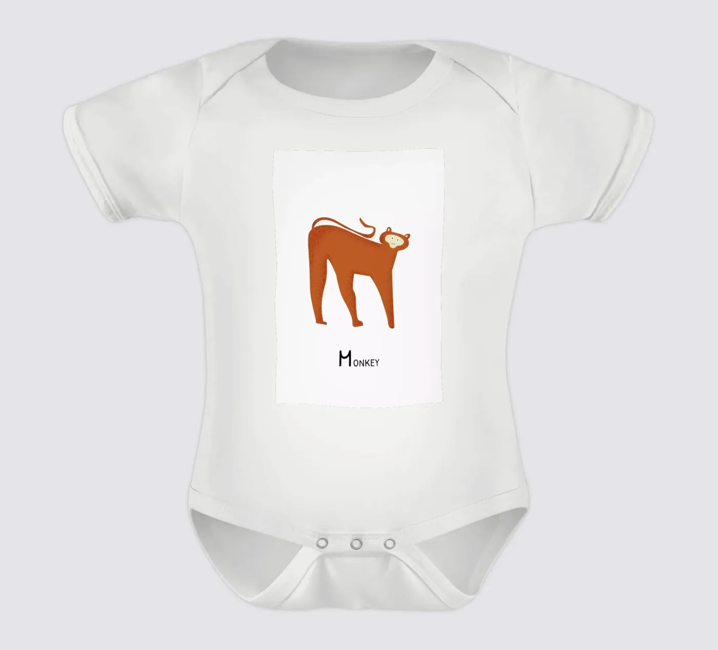 M for Monkey body bébé de Little Flourishes