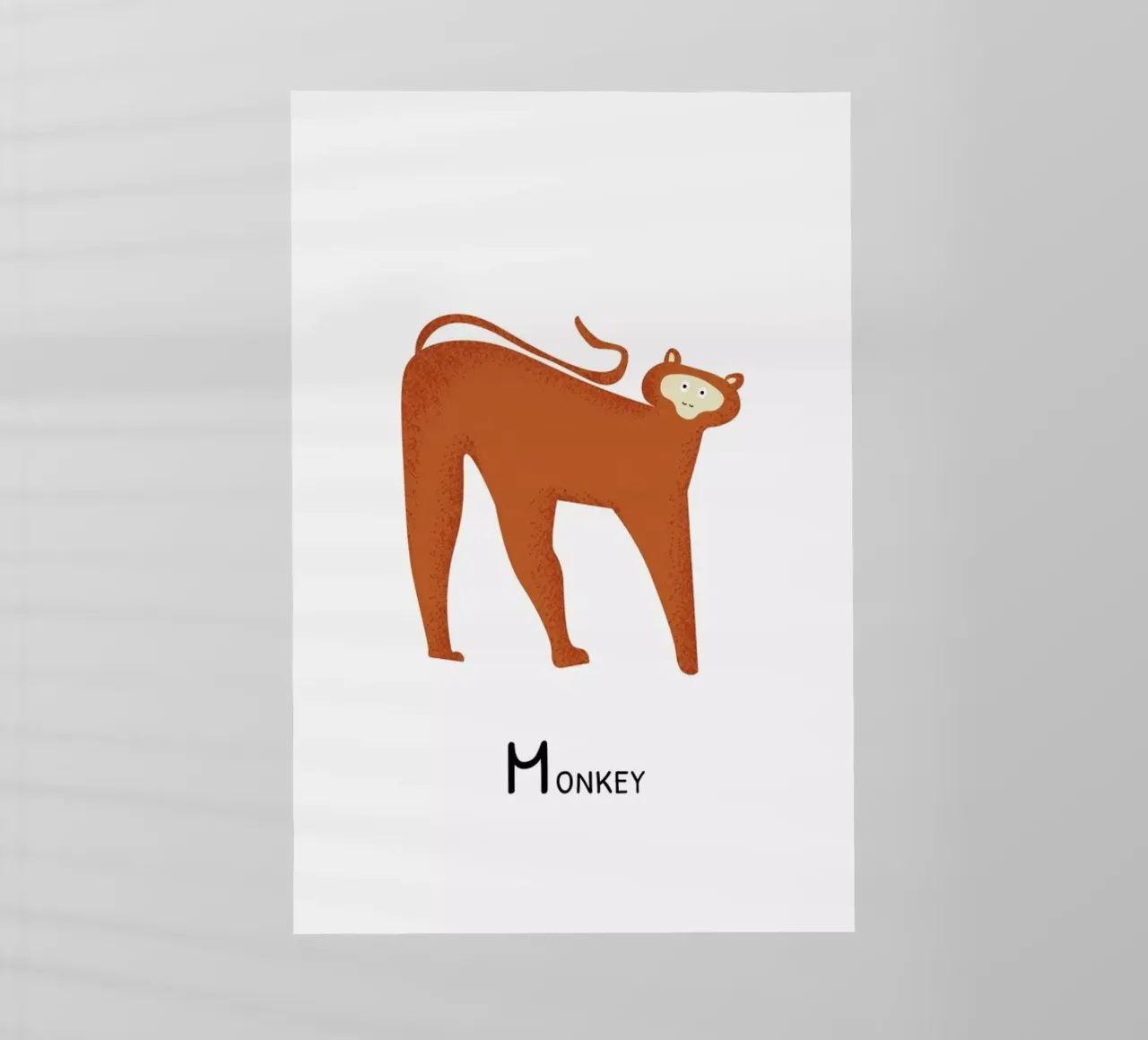 M for Monkey pellicola backlit da Little Flourishes