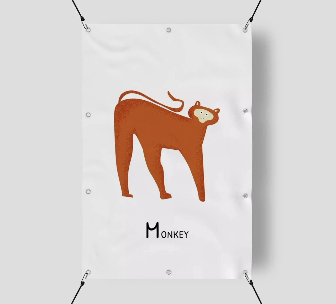 M for Monkey telo in pvc da Little Flourishes