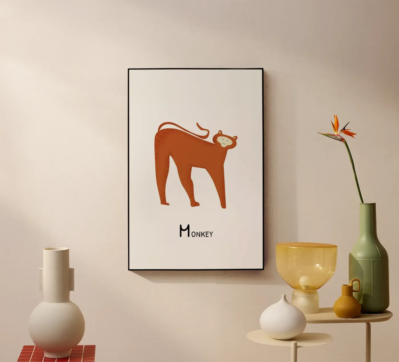 M for Monkey plexiglass da Little Flourishes