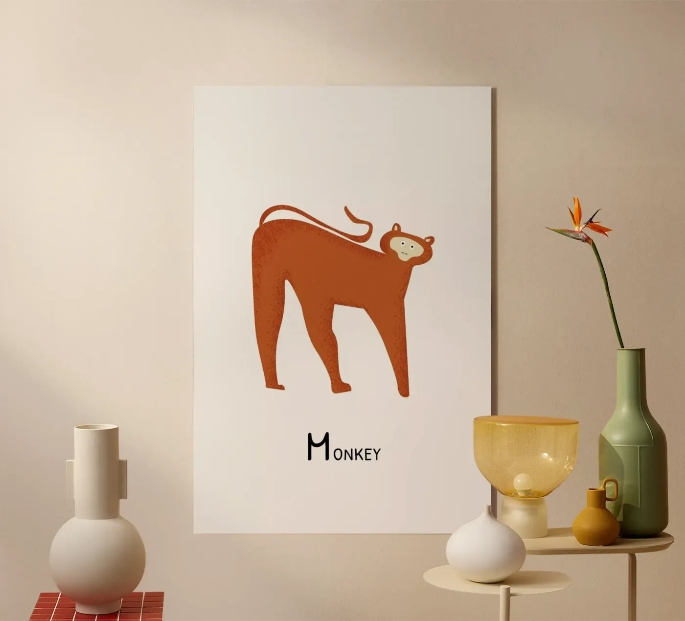 M for Monkey plexiglass da Little Flourishes