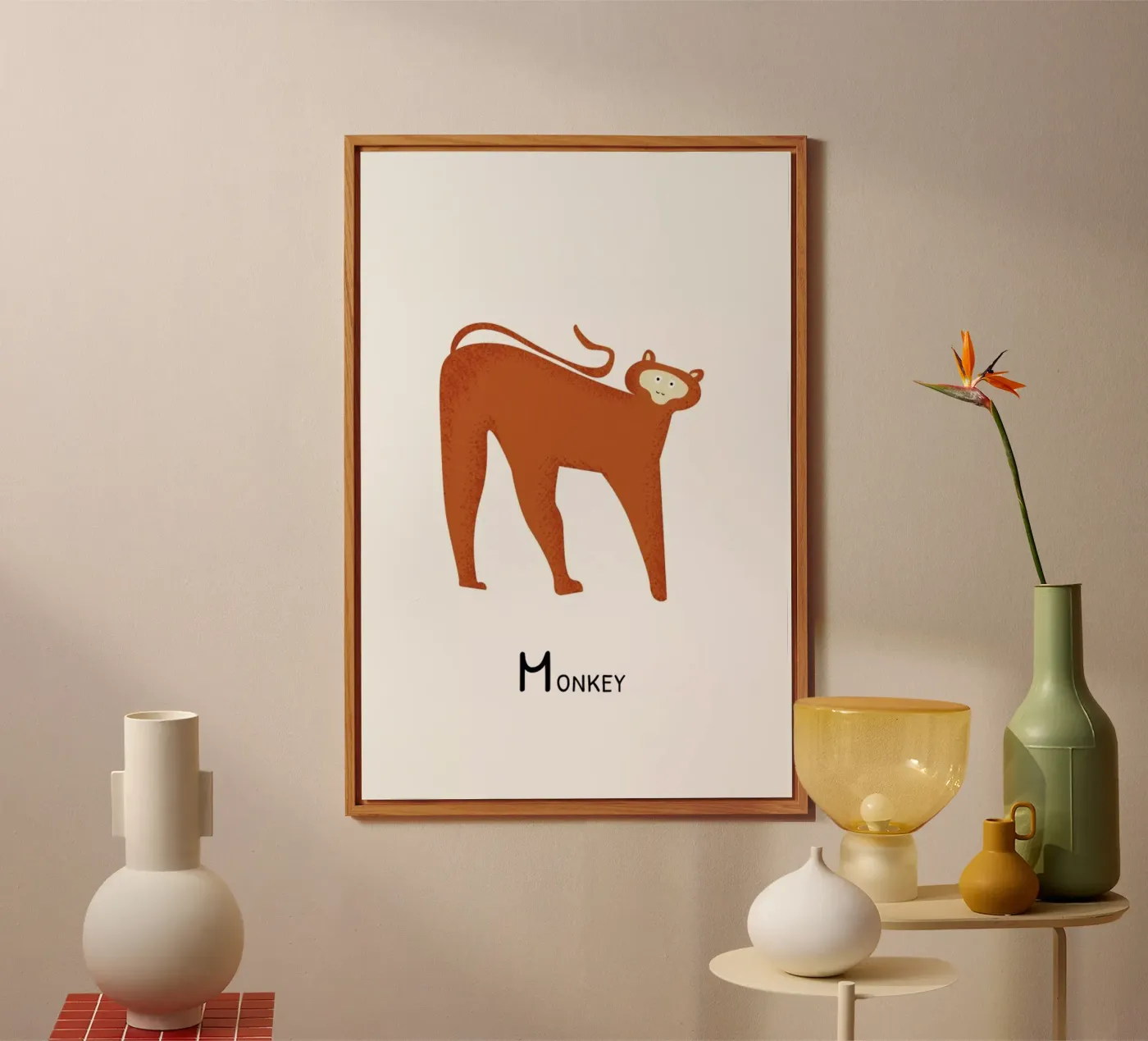 M for Monkey pannello forex da Little Flourishes