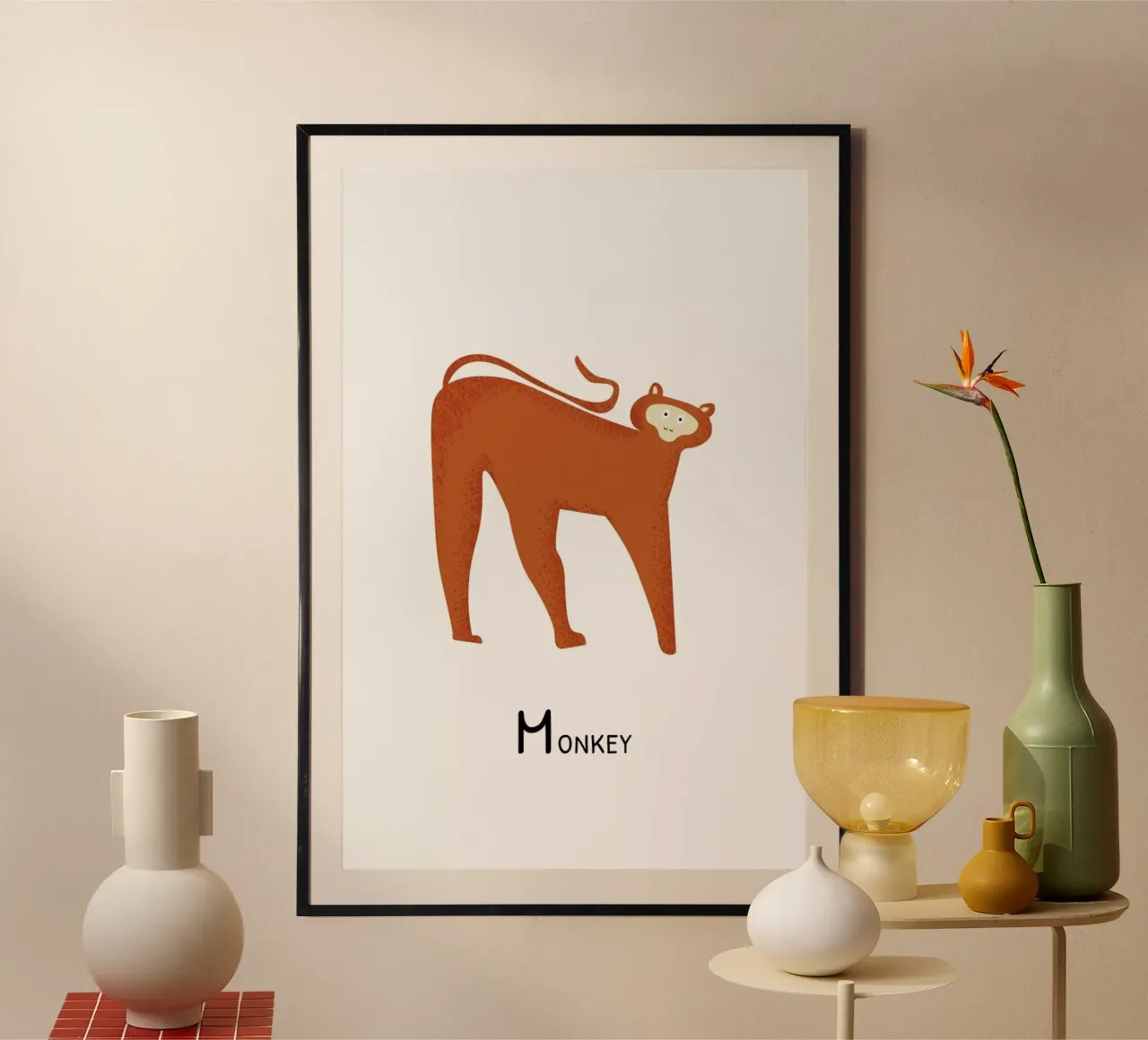 M for Monkey poster da Little Flourishes