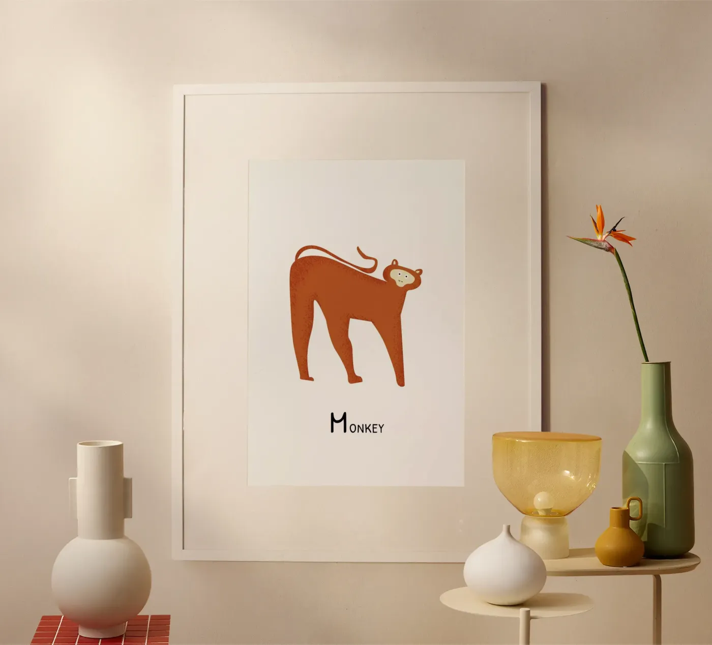 M for Monkey poster da Little Flourishes